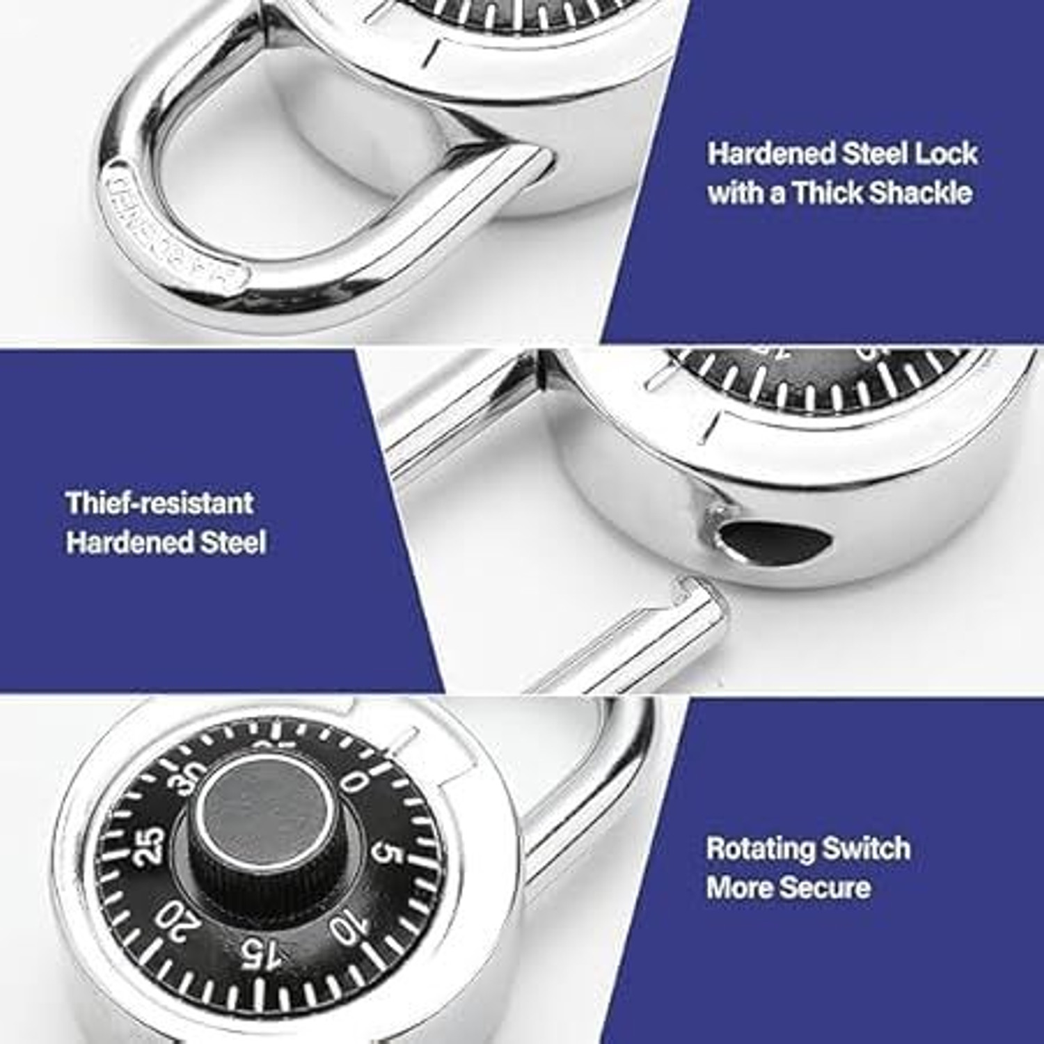 Image of JUPREV Digit Combination Padlock Round Dial Security Lock Combination Lock