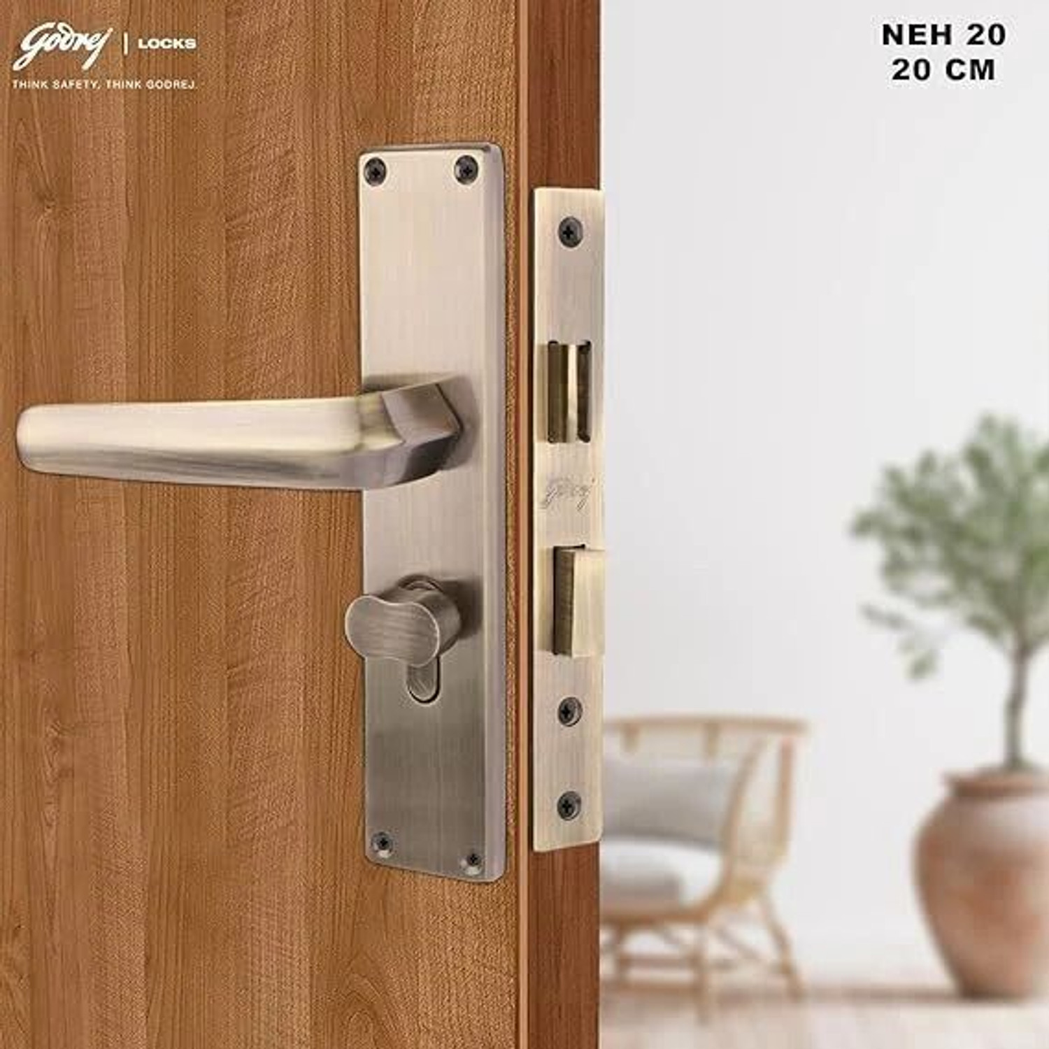 Image of Godrej Locks Steel Polished Handlesets