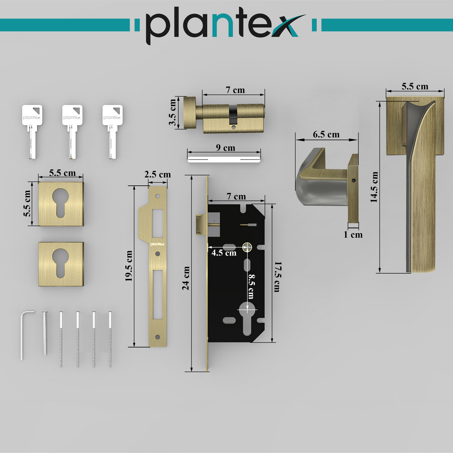 Image of Plantex Zinc Alloy Matte Handlesets