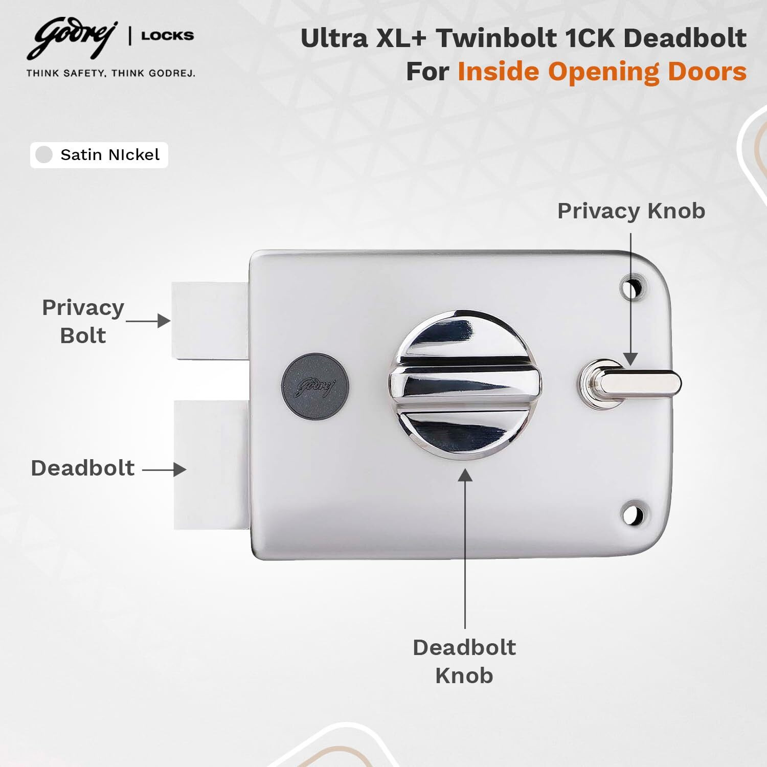 Image of Godrej Steel Glossy Deadbolts