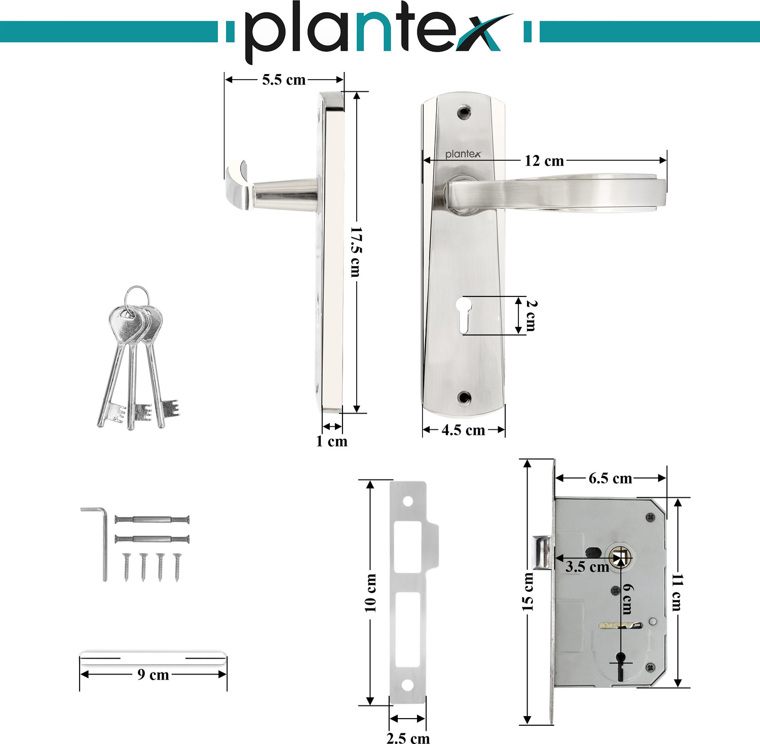 Image of Plantex Zinc Alloy Glossy Handlesets