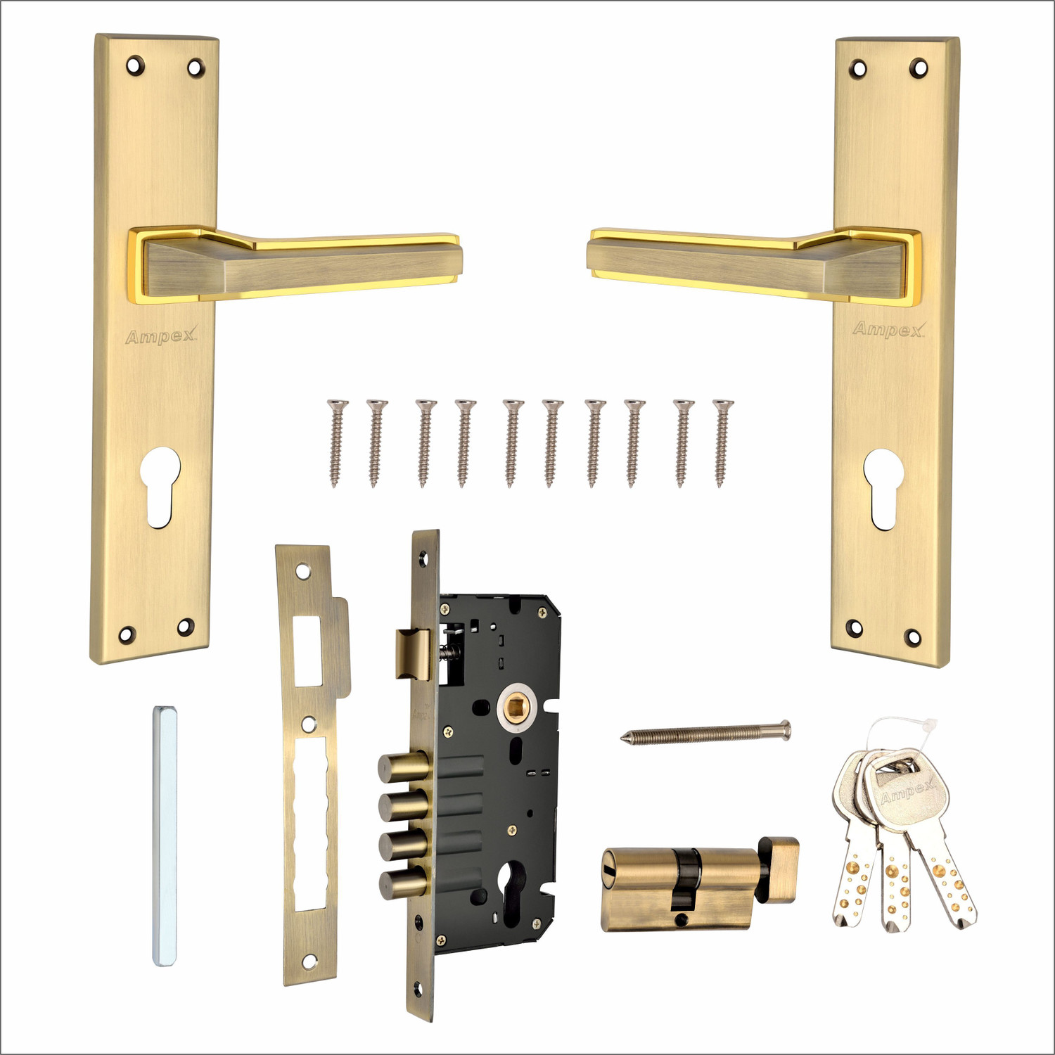 Image of AMPEX Brass, Zinc Alloy, Stainless Steel Luster Handlesets (Brown, Gold)