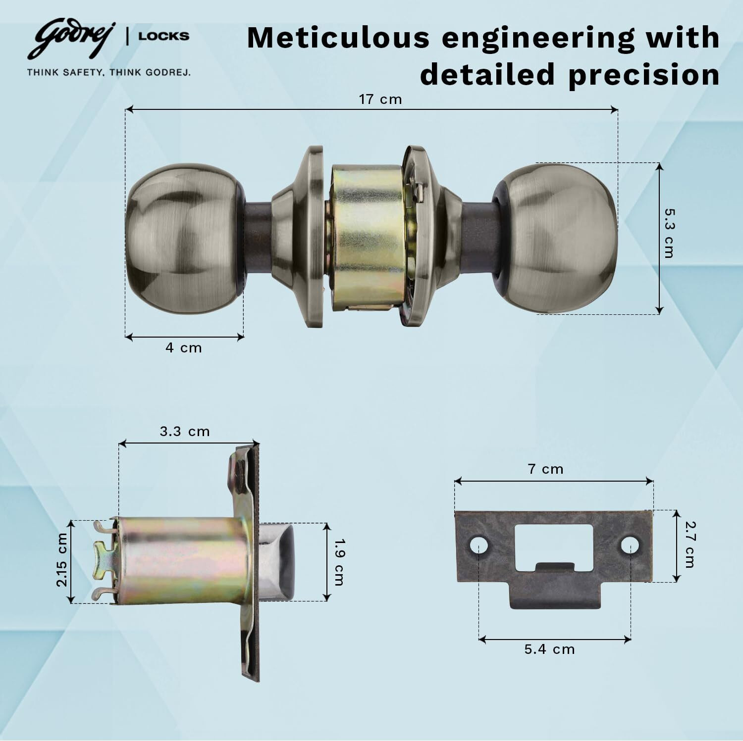 Image of Godrej Locks 5806 - Classic Cylindrical Lock (Keyless) Lock