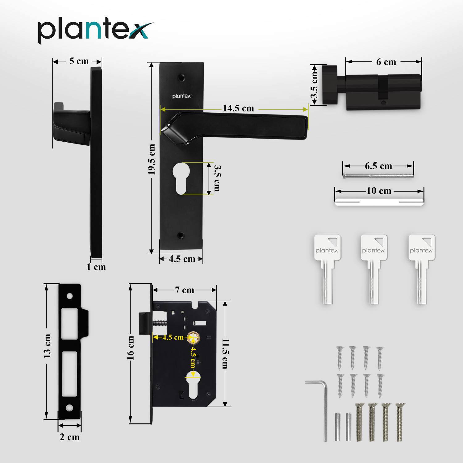 Image of Plantex Brass, Zinc Alloy Glossy Handlesets