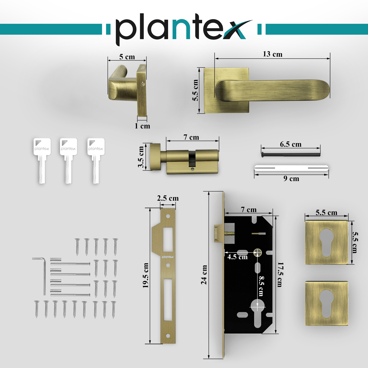 Image of Plantex Zinc Alloy Matte Handlesets