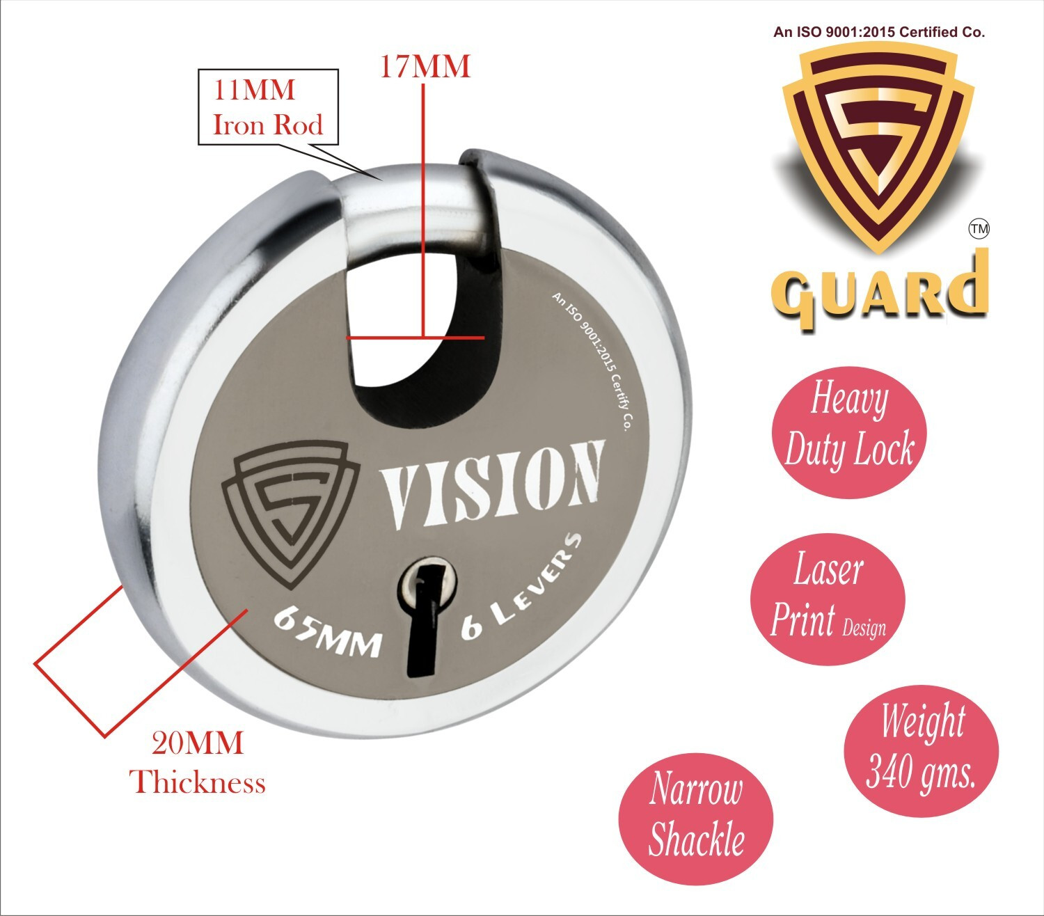 Image of S-Guard Shutter Locks for Door,Offices,Truck, Gate,77MM-65MM Heavy Duty Combo of 2 doors Padlock