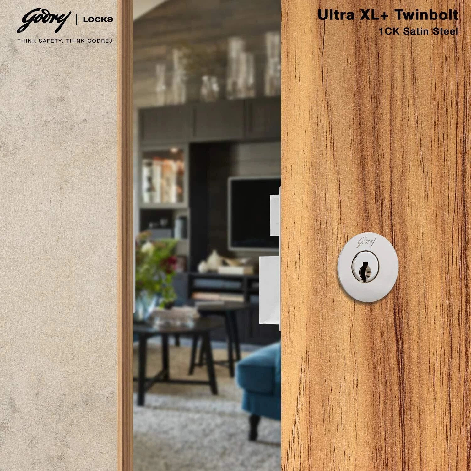 Image of Godrej Locks Steel Glossy Deadbolts