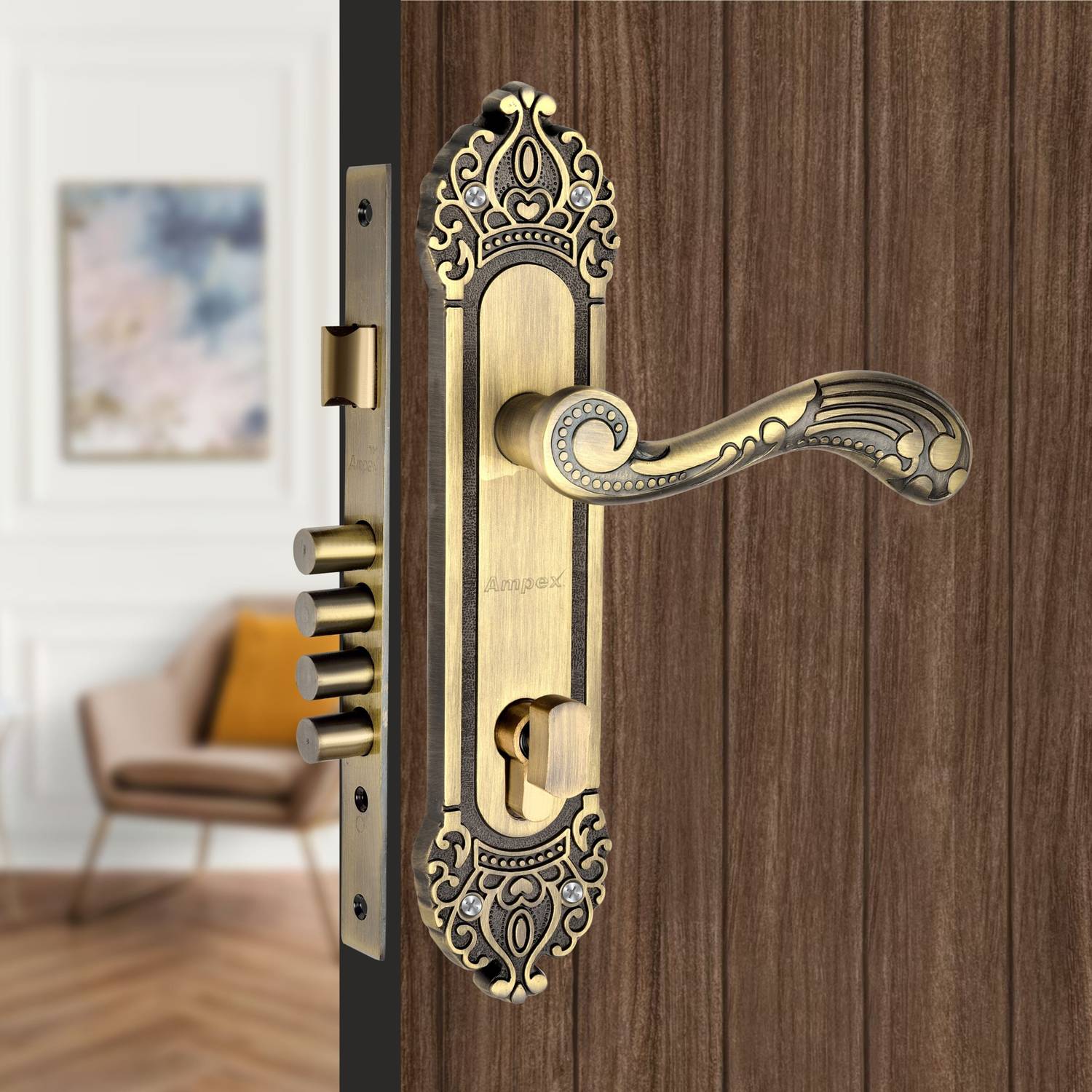 AMPEX Brass, Zinc Alloy, Gold Plated Matte Door levers
