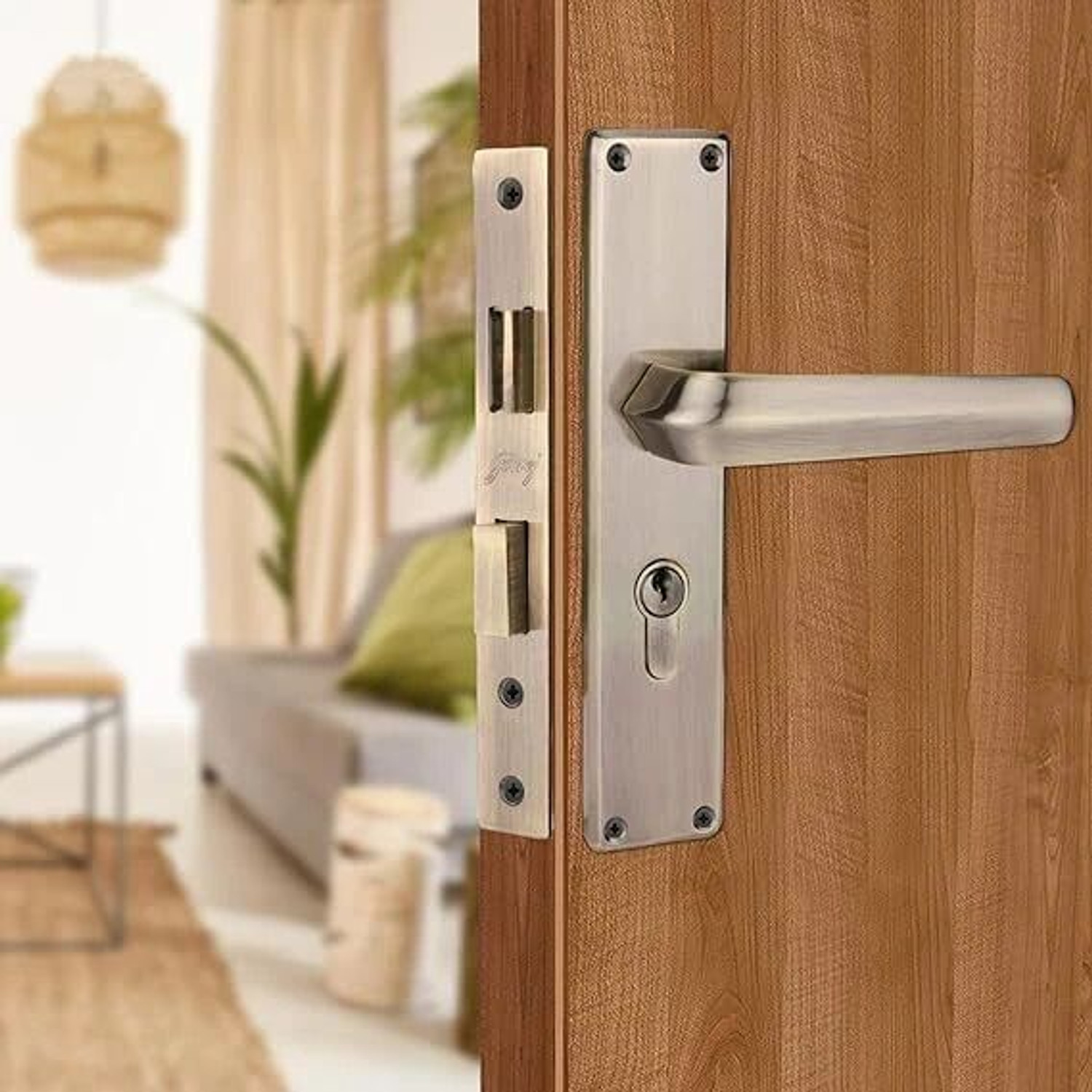 Image of Godrej Locks Steel Polished Handlesets