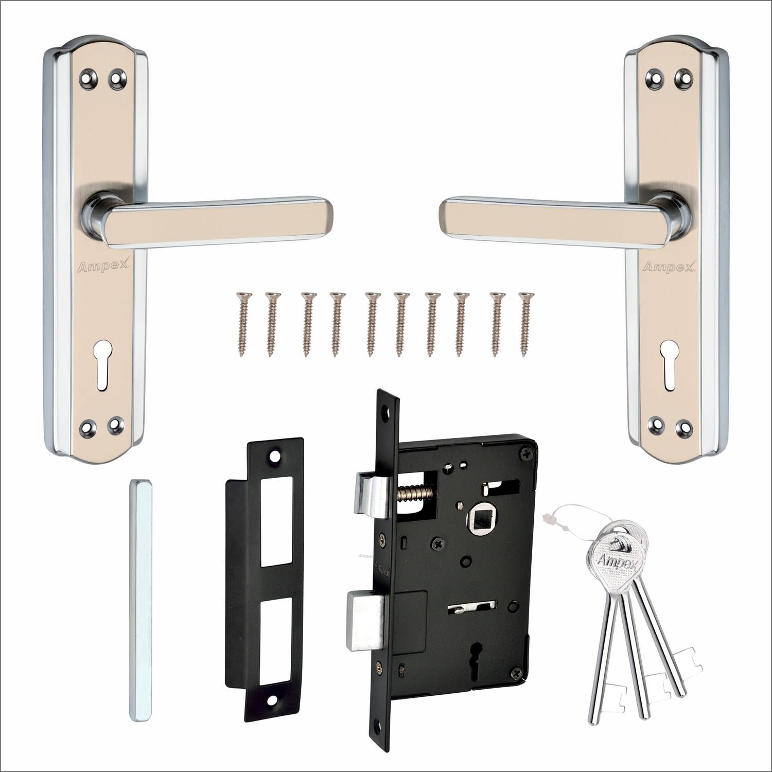 AMPEX Brass, Aluminium, Stainless Steel Glossy Handlesets