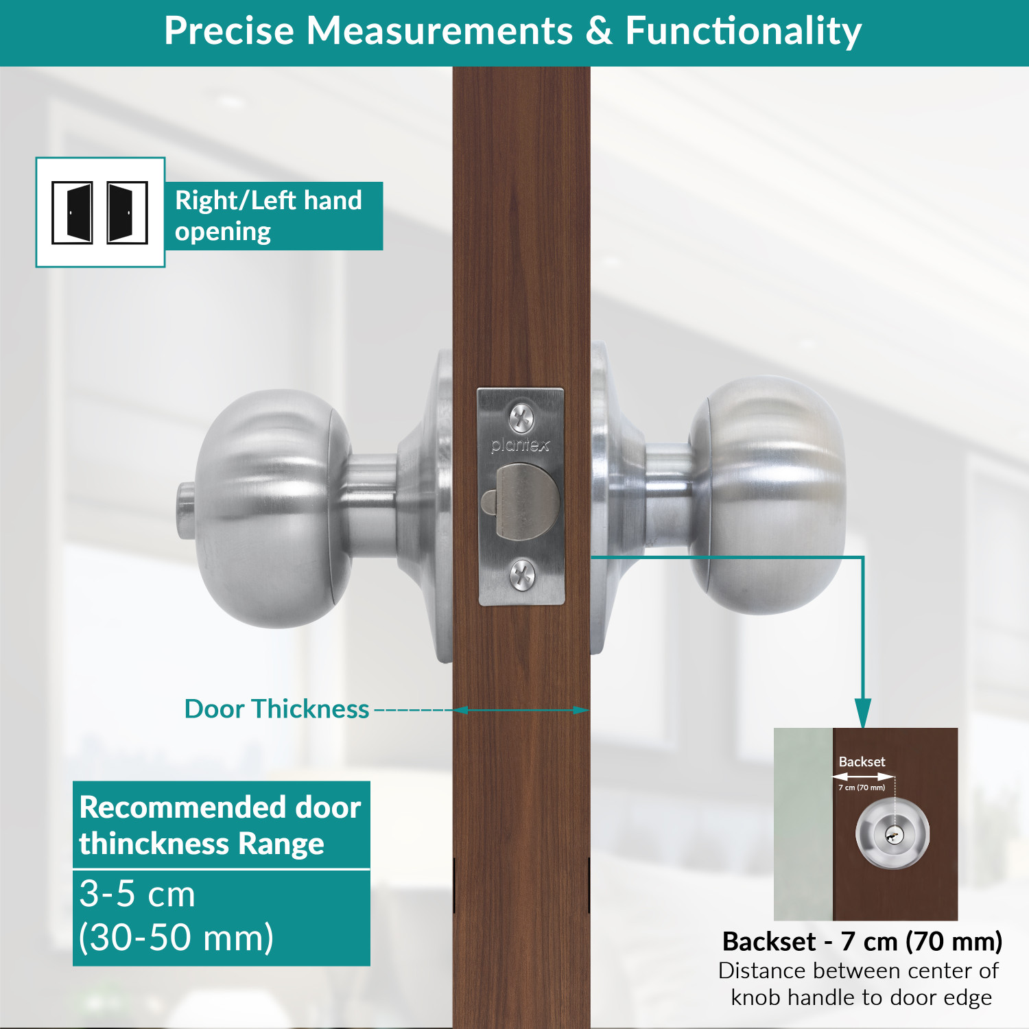 Image of Plantex Stainless Steel Matte Door knobs