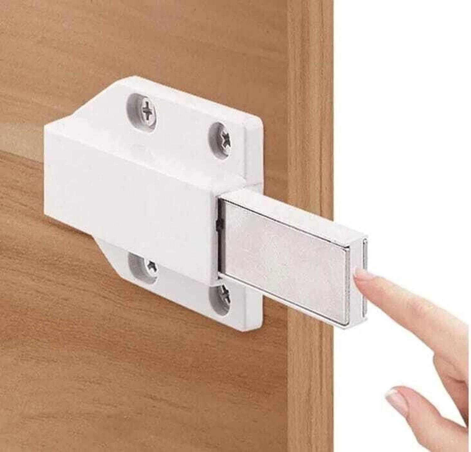 ADISON heavy duty wardrobe door push magnet fitting A grade plastic material heavy duty wardrobe door push magnet fitting pack of 1 with 10 pcs screws Door Mounted Door Stopper