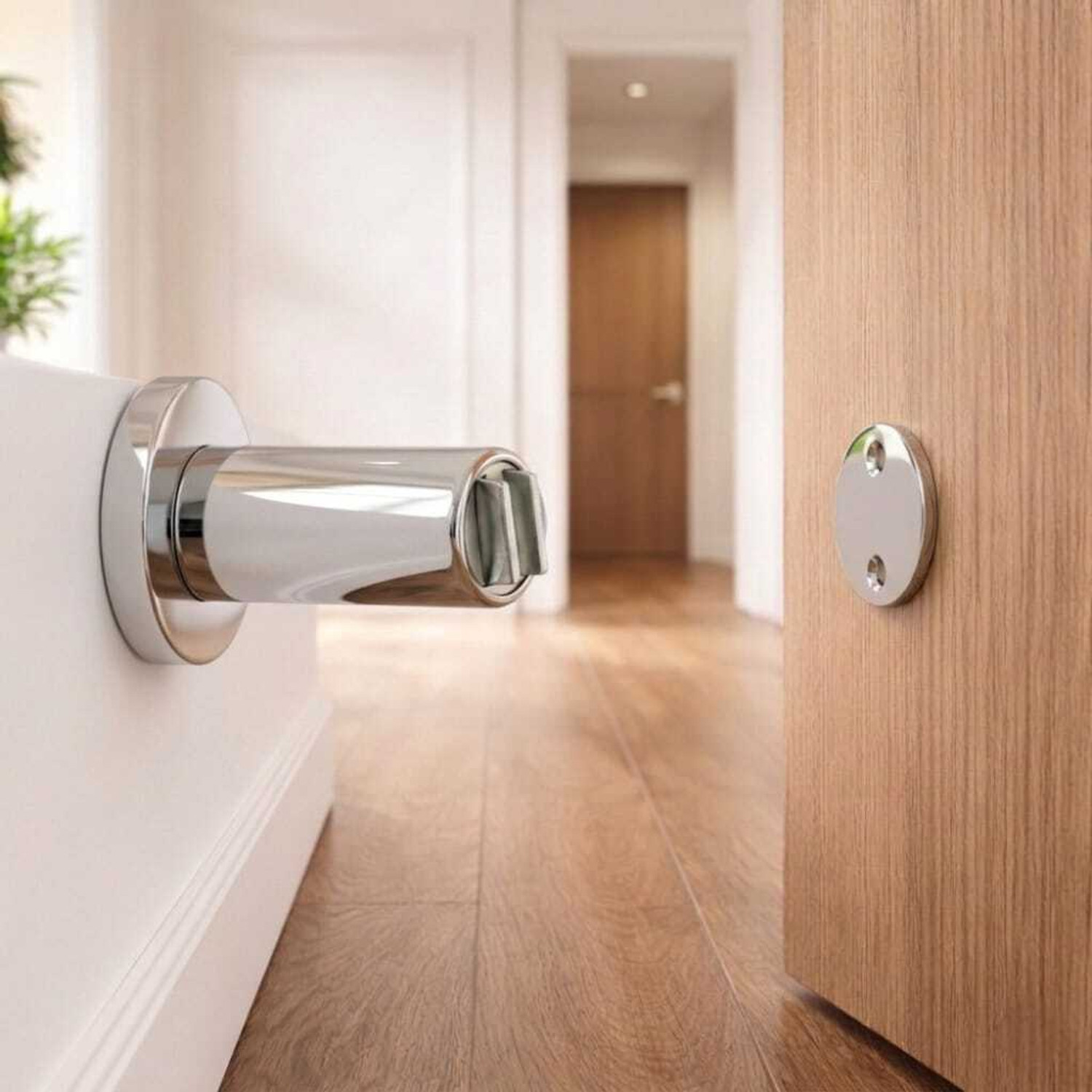 Image of LOXZEN Premium SS Stainless Steel Wall Mounted Door Stopper