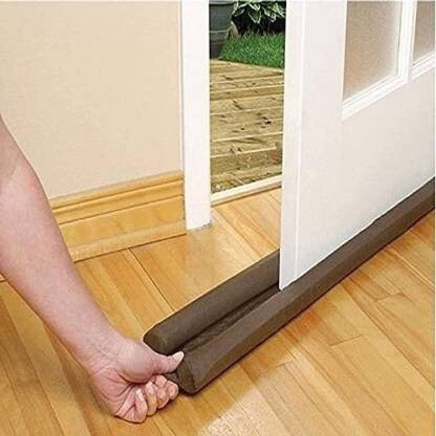 AKSHAR ABSOLUTE PVC Sound-Proof Reduce Noise Energy Saving Stripping Under (42 inch, Brown) Durable Floor Mounted Door Sealing Strip Guard Floor Mounted Door Stopper