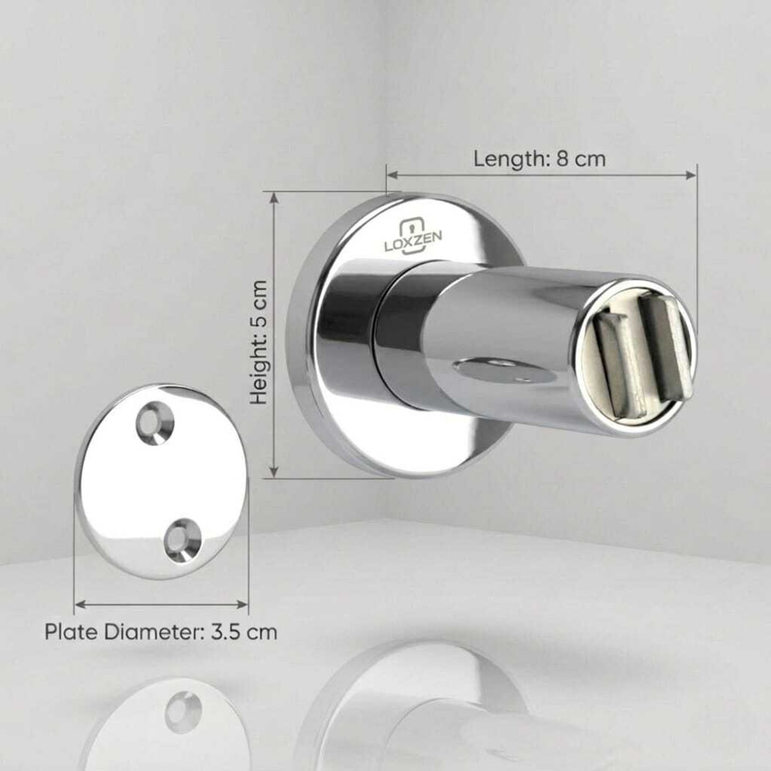 Image of LOXZEN Premium SS Stainless Steel Wall Mounted Door Stopper