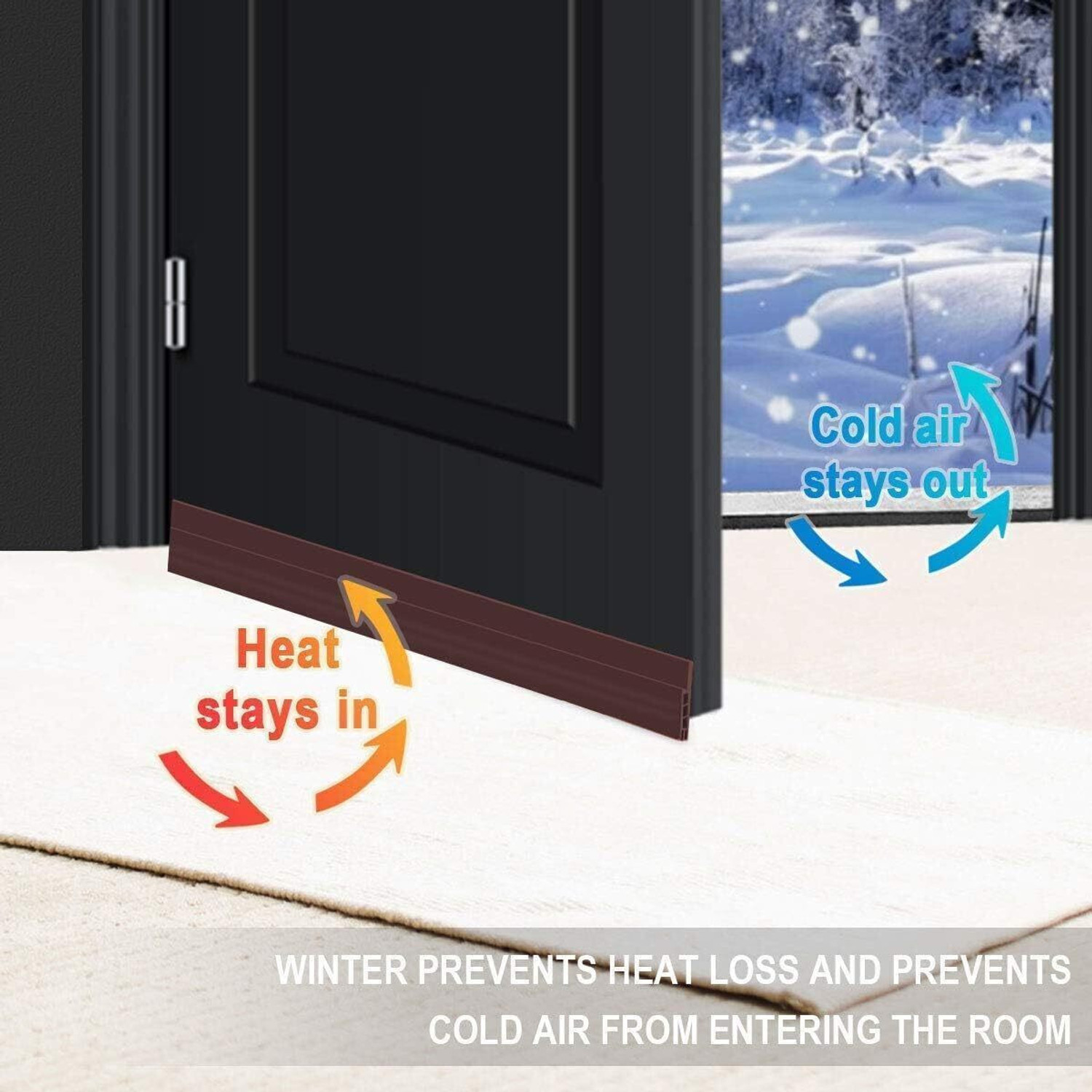 Image of BAHUNAMI Silicon Door Shield Tape Bottom Sealing Strip Weather Stripping Strip (1 METER) Door Sealing Strips for Seal Sound Proof, Insect, Window Tape for Home Floor Mounted Door Stopper