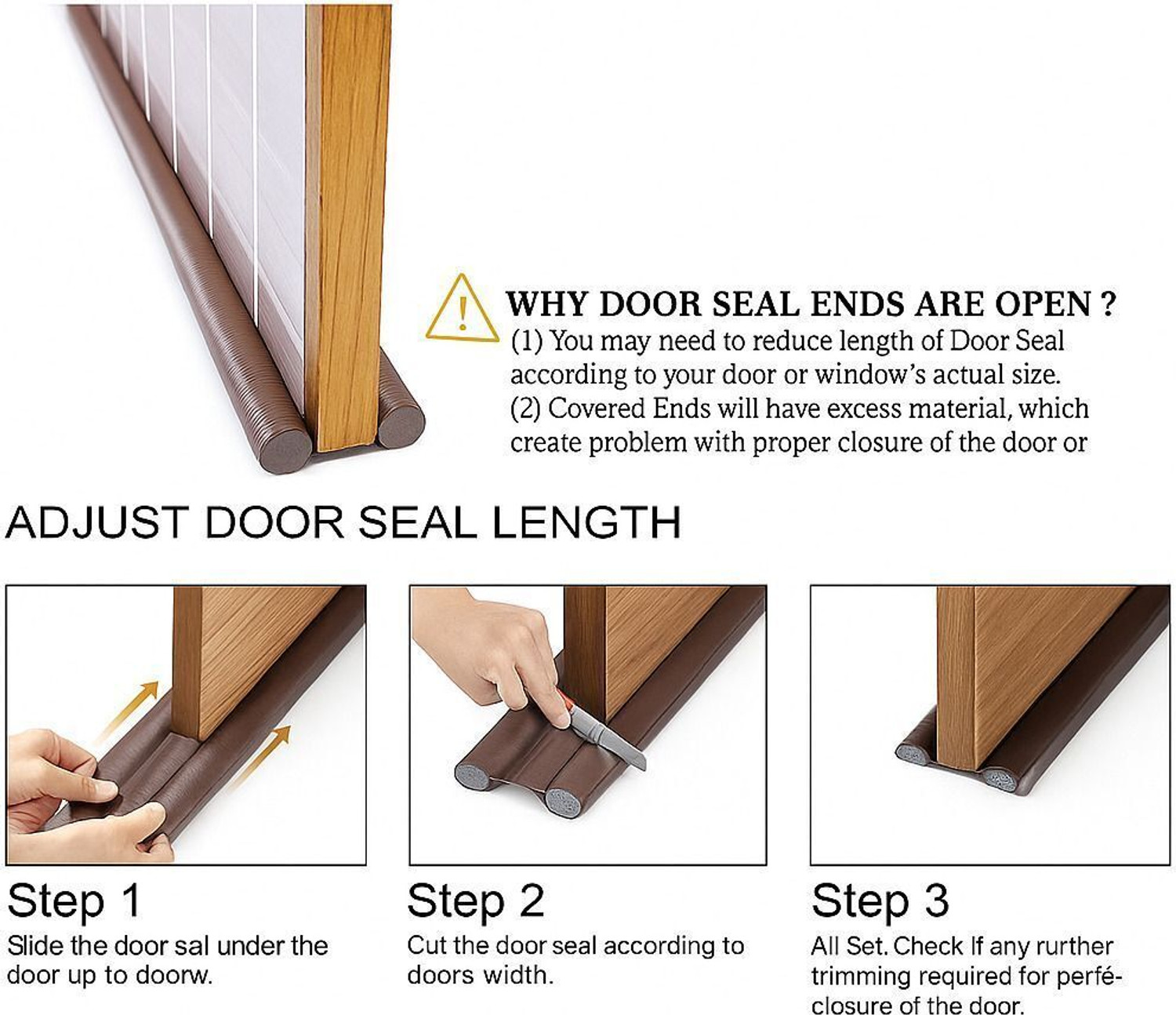 Image of Santram Enterprises Door Stoppers | Seal | Closers |Bottom| (Pack of 6, 39 INCH) Durable Floor Mounted Door Sealing Strip Guard Floor Mounted Door Stopper