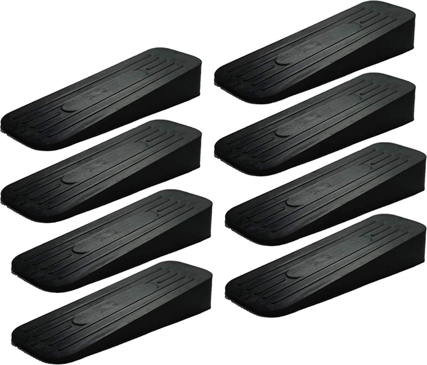 Image of ALP OVERSEAS PRIVATE LIMITED ALP Heavy Duty Non|Anti Slip Rubber Door Stoppers (Black, Pack of 8) Black door stoppers, Pack of 8 Floor Mounted Door Stopper