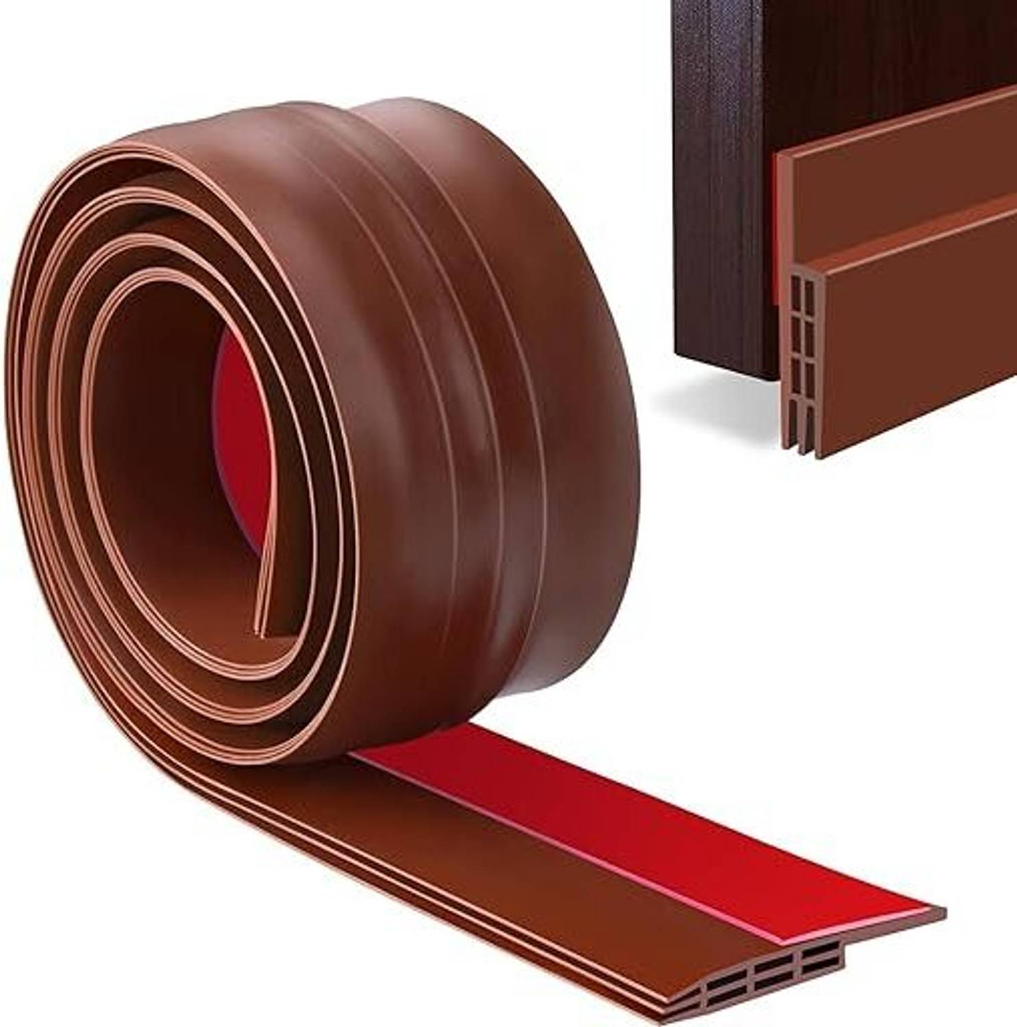 AORDEY 1 Meter Self Adhesive Door Gap Filler Rubber Silicon Door Bottom Sealing Strip | Self Adhesive Door Gap Filler Rubber Door Mounted Door Stopper