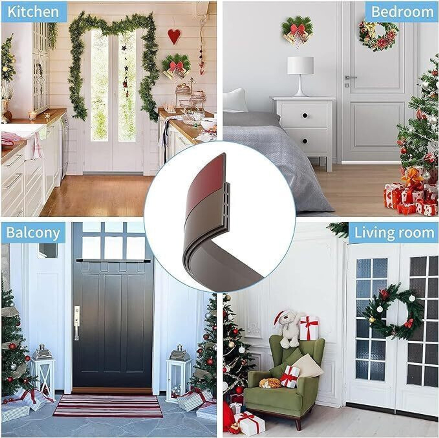 Image of BAHUNAMI Silicon Door Shield Tape Bottom Sealing Strip Weather Stripping Strip (1 METER) Door Sealing Strips for Seal Sound Proof, Insect, Window Tape for Home Floor Mounted Door Stopper