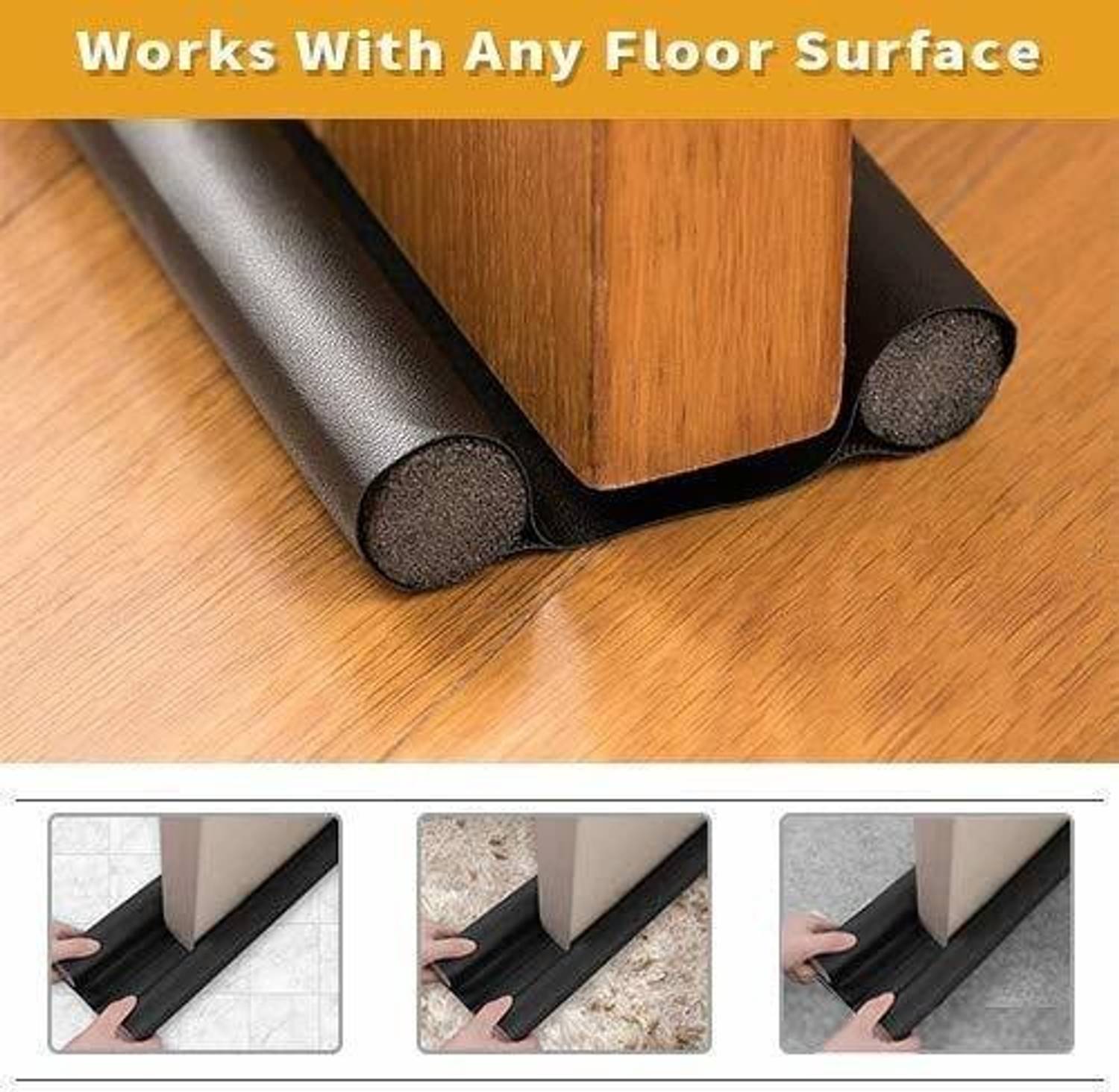 Ascension Durable Floor Mounted Door Sealing Strip Guard DSX1.364 Unwanted Light and Stop Cool Air from AC With Door Guard door stopper Door Mounted Door Stopper