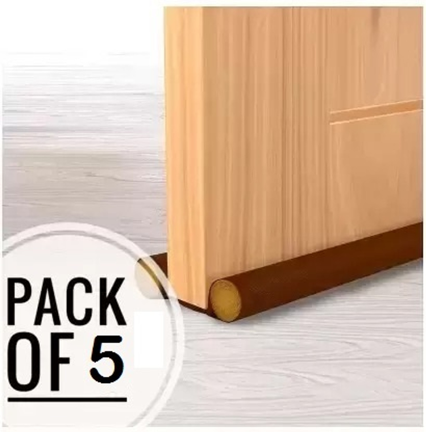 Image of DEAGAN Twin Door Draft Fabric Cover Guard, Cool /Hot Maintain in Room Door Gap Sealer (Pack of 5) Under Door Protector Door Mounted Door Stopper