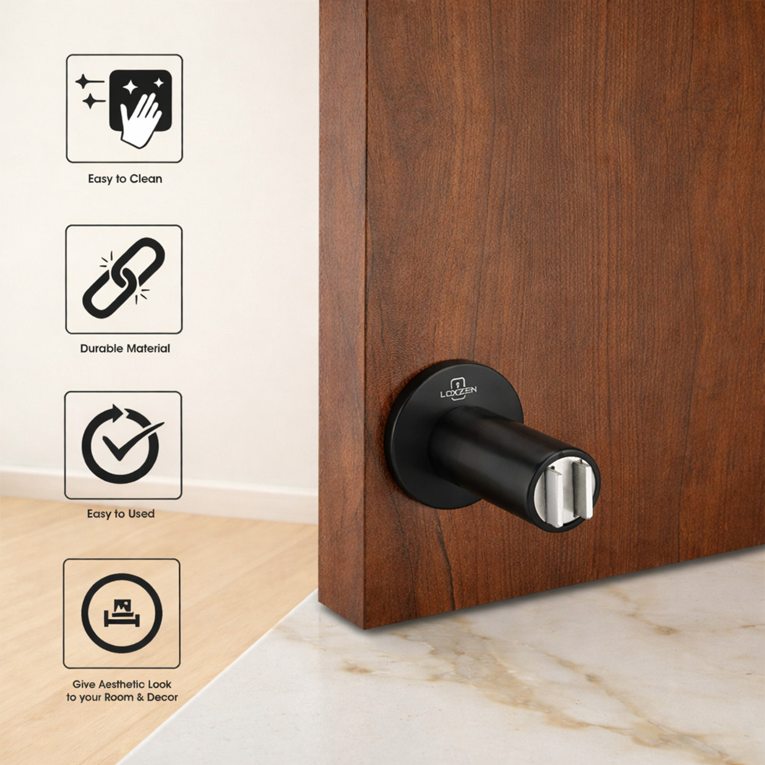 Image of LOXZEN Premium Magnetic Catch Wall Mounted Door Stopper