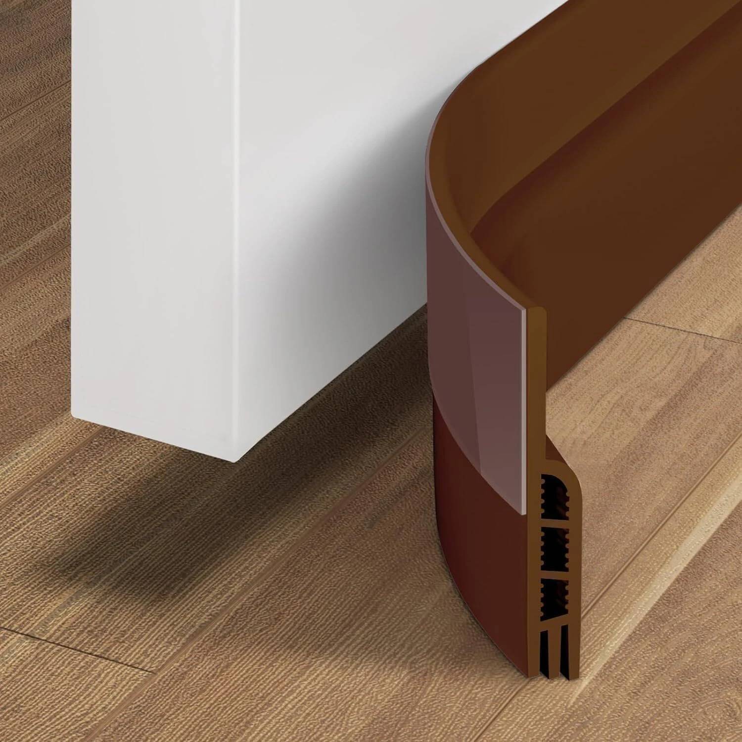 BAHUNAMI 2024 Door Draft water Cockroach Insect Air Dust Stopper Weather Stripping Adhesive Floor Mounted Door Stopper