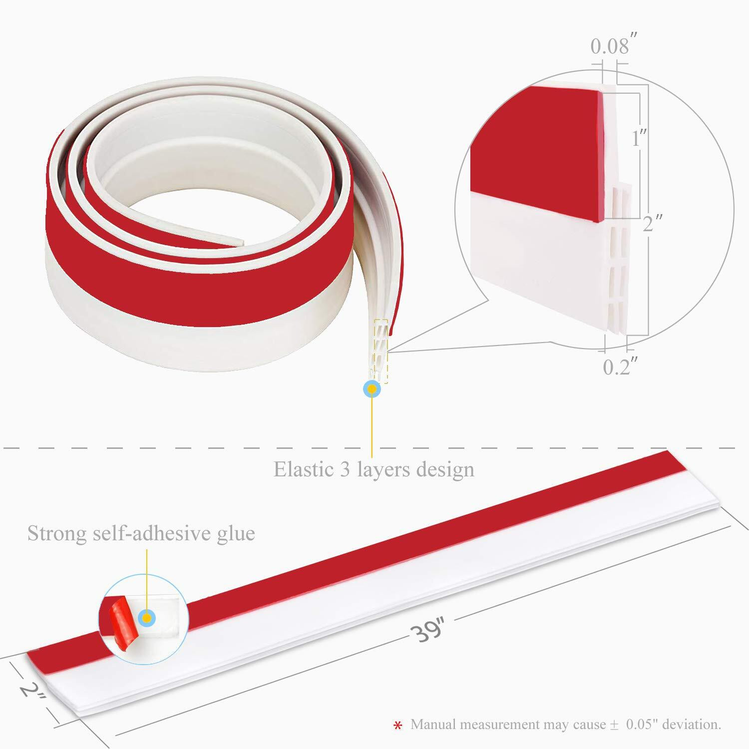 Image of Bellveen Door Gap Sealing Strip, Dust Insulation Weather Stripping Strip Tape 1M Floor Mounted Door Stopper