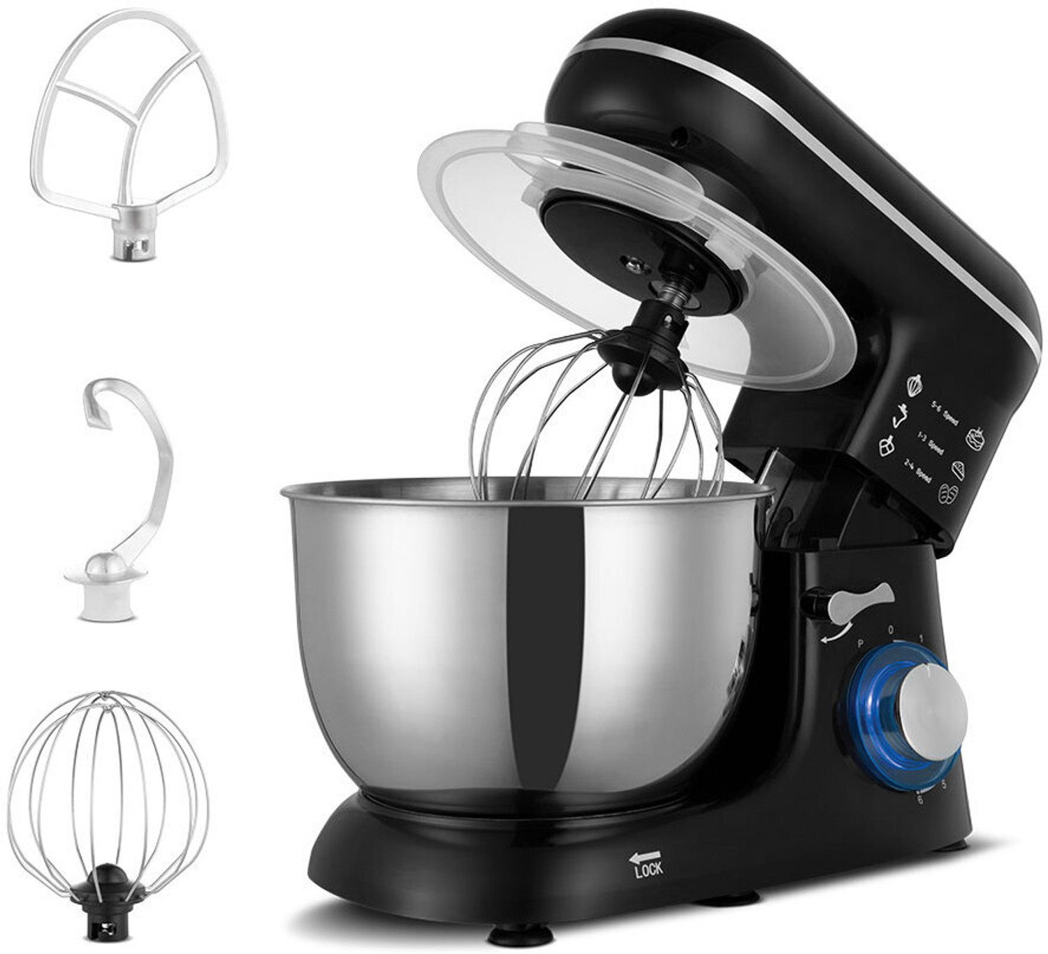 Image of KENT Stand Mixer 1300W ideal To Whisk Mix&Knead 5L Bowl 6 SpeedSetting&PulseFunction Stainless Steel Continuous Dough Maker