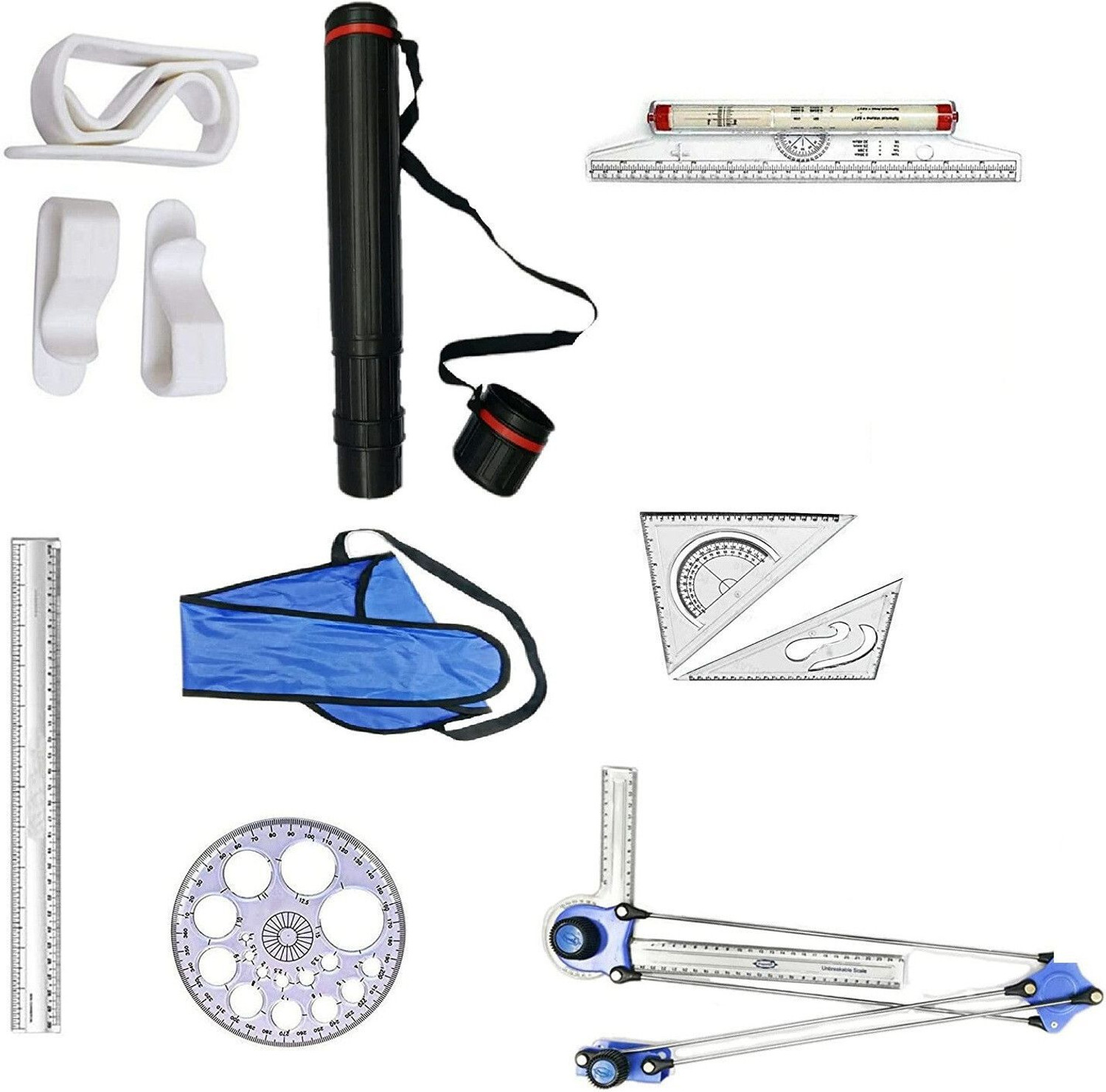 Image of Uttam Mini Drafter With Ruler Scale Set Square Pro Circle Pro Circle Drafting Kit