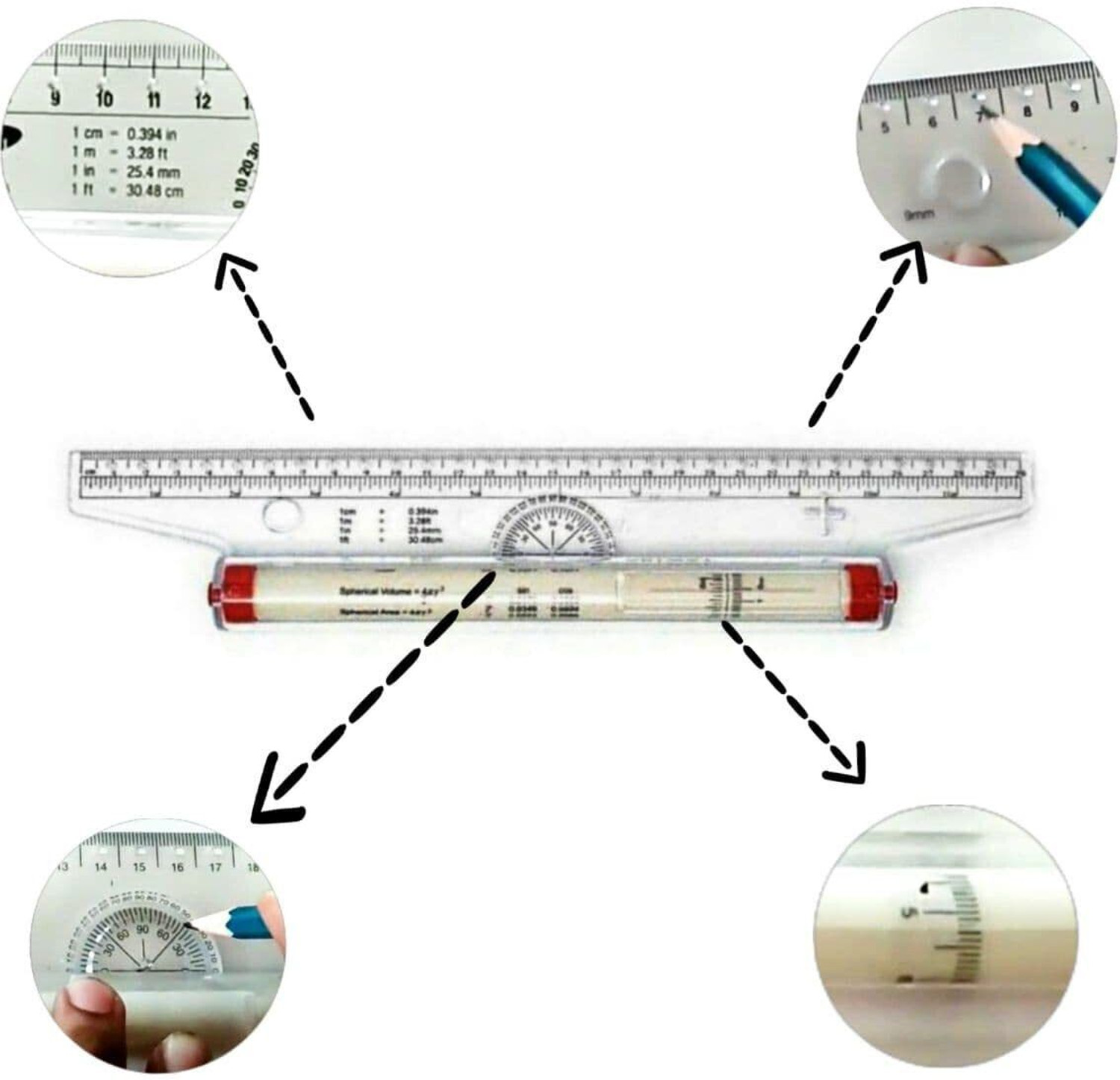 Image of Uttam Mini Drafter With Ruler Scale Set Square Pro Circle Pro Circle Drafting Kit