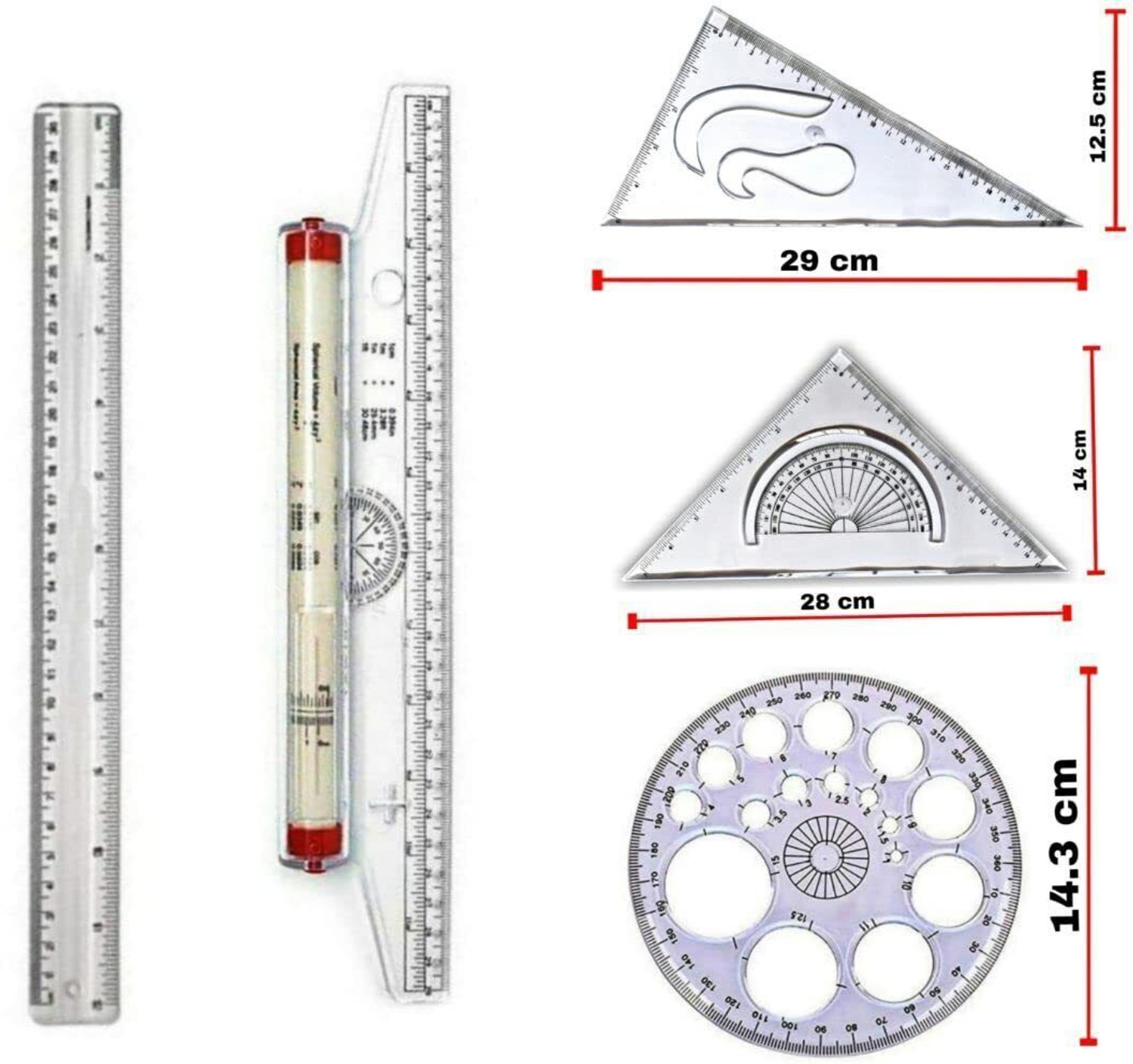 Image of Uttam Mini Drafter With Ruler Scale Set Square Pro Circle Pro Circle Drafting Kit
