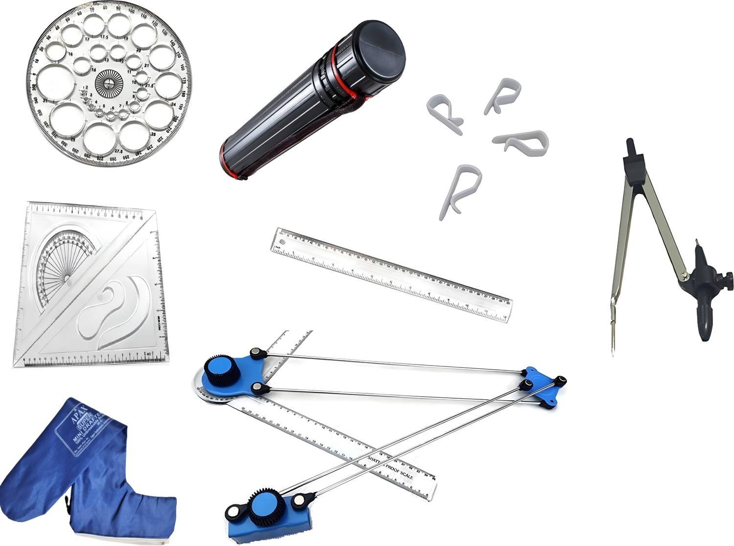 APAX Engineering Combo of Mini Drafter With Cover| Sheet Box |3 In 1 Compass Etc Drafting Kit