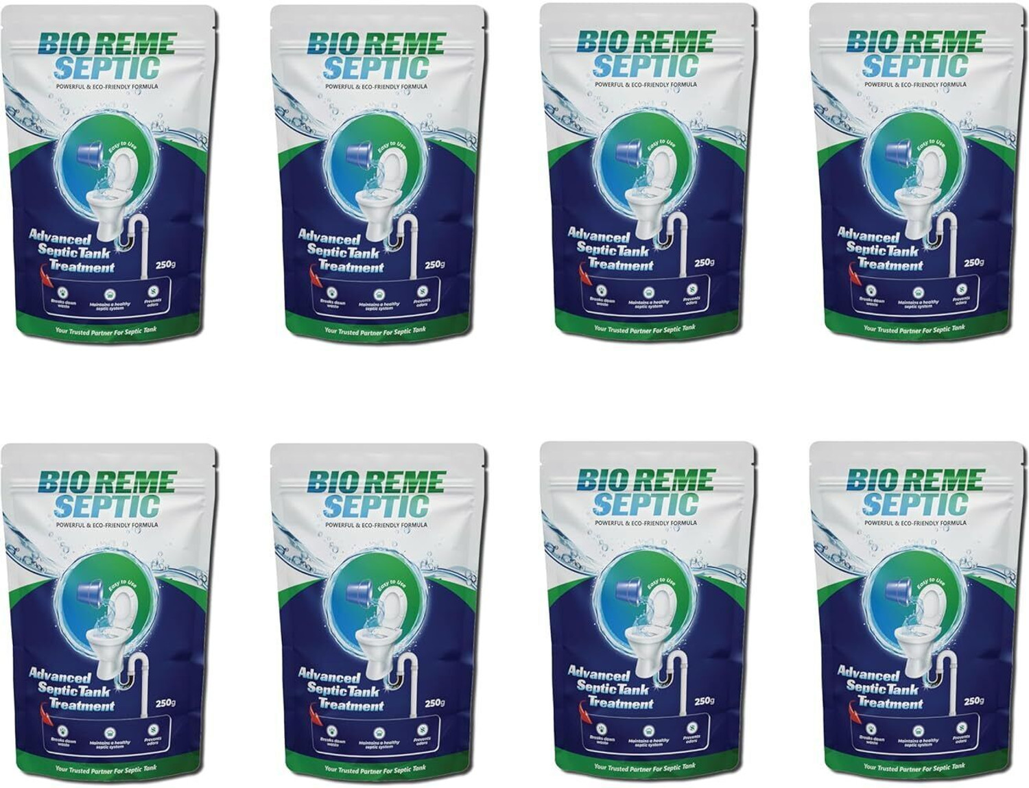 Image of Bio Reme Septic Tank Cleaner Reduces Sludge Removes Odour Prevents Overflow Eco-Friendly Powder Drain Opener