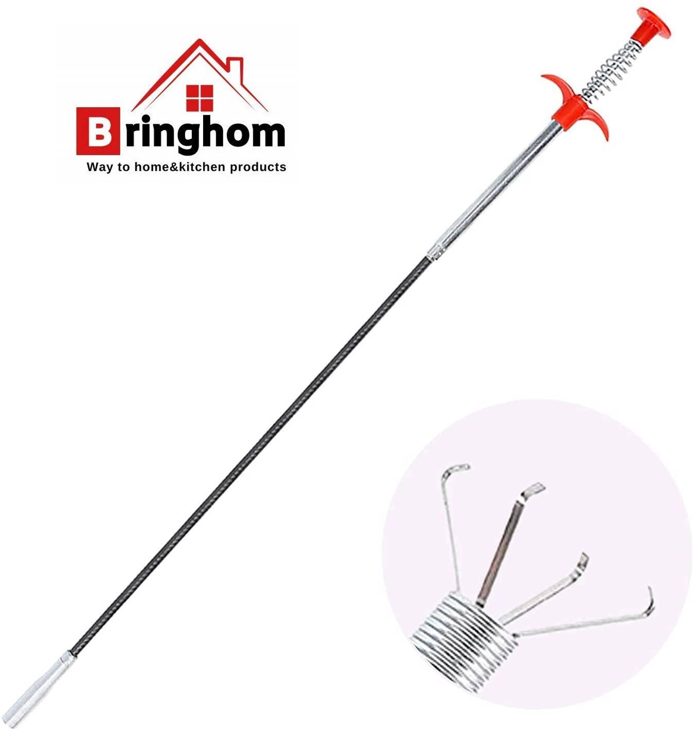 Bringhom Hair Catching Claw Wire Sink Dredge Remover Spring Drain Pipe Basin Cleaner Tool Crystal Drain Opener