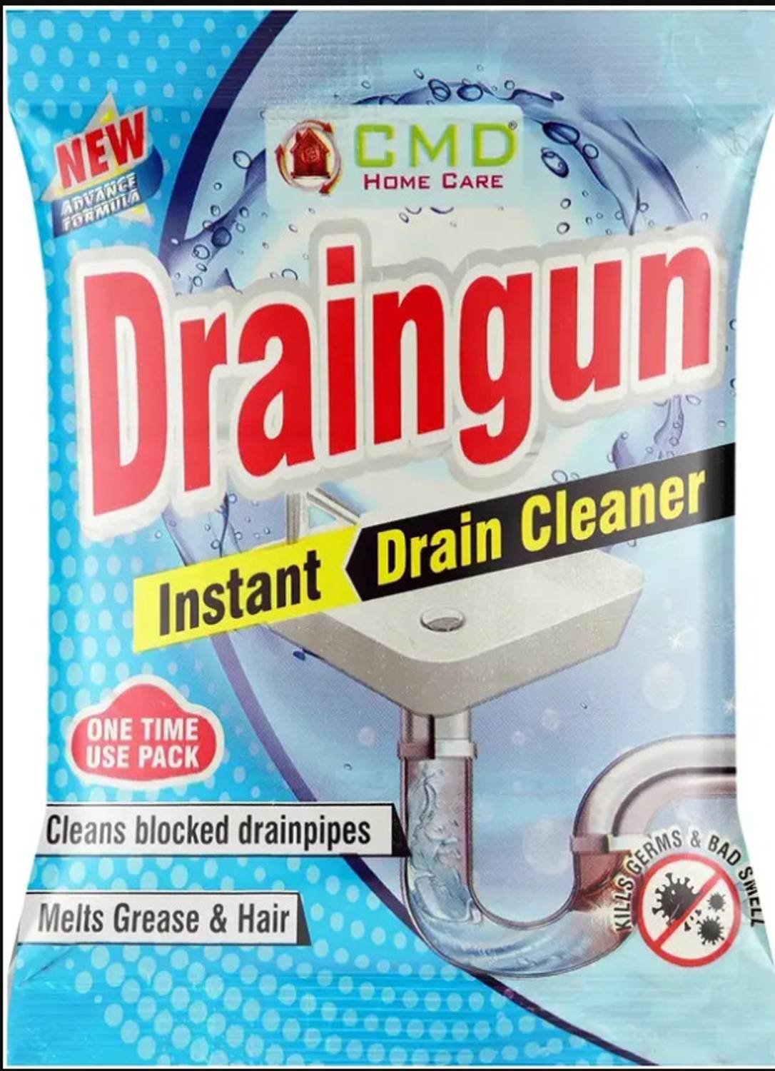 casaelite Draingun All Pipe Safe Drain Cleaner powder Clear Clogged Sinks & Pipes(50gm) Powder Drain Opener