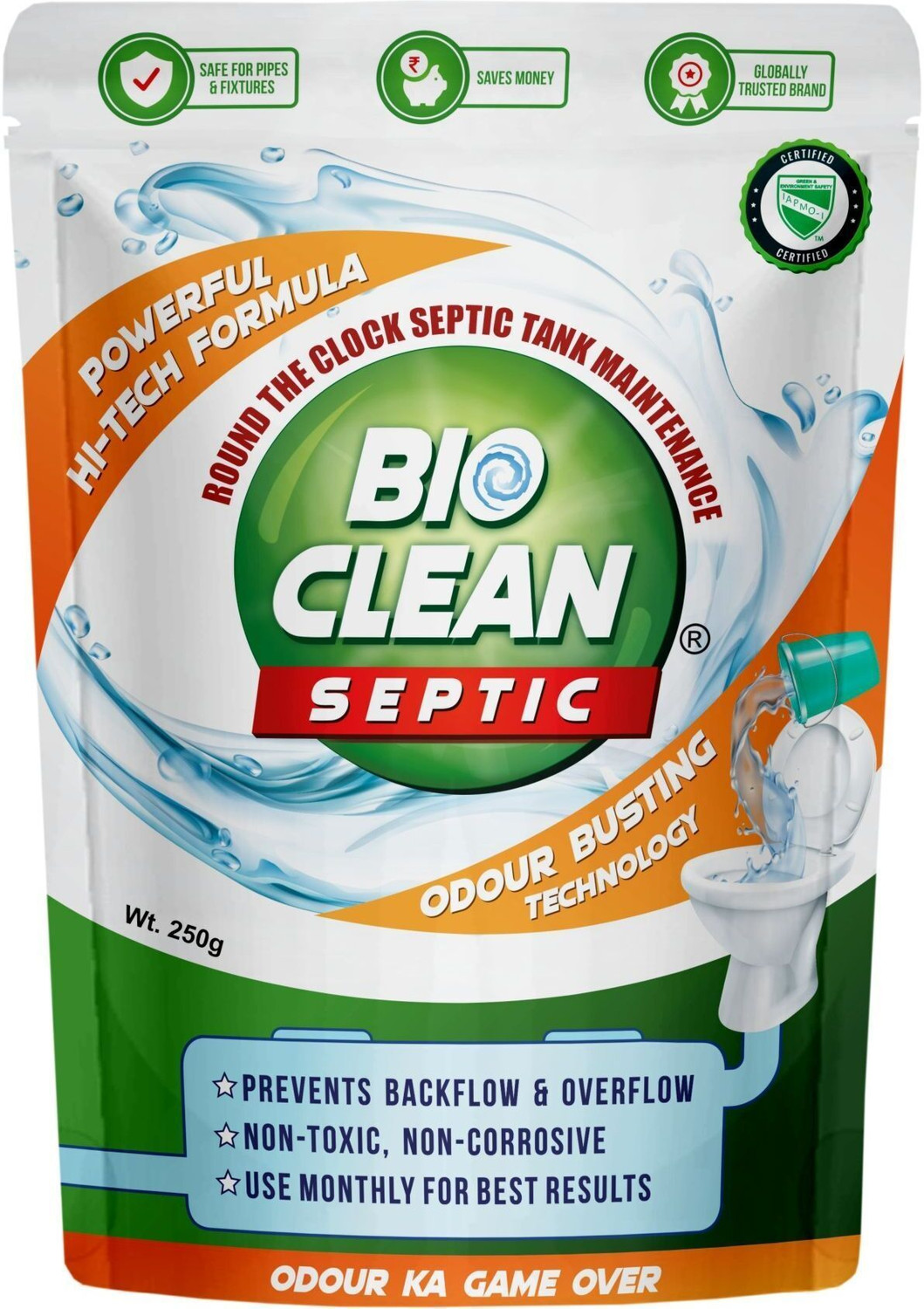 Image of Bioclean Septic Tank Cleaner and Odor Remover, Natural and Effective Bacteria Powder Drain Opener