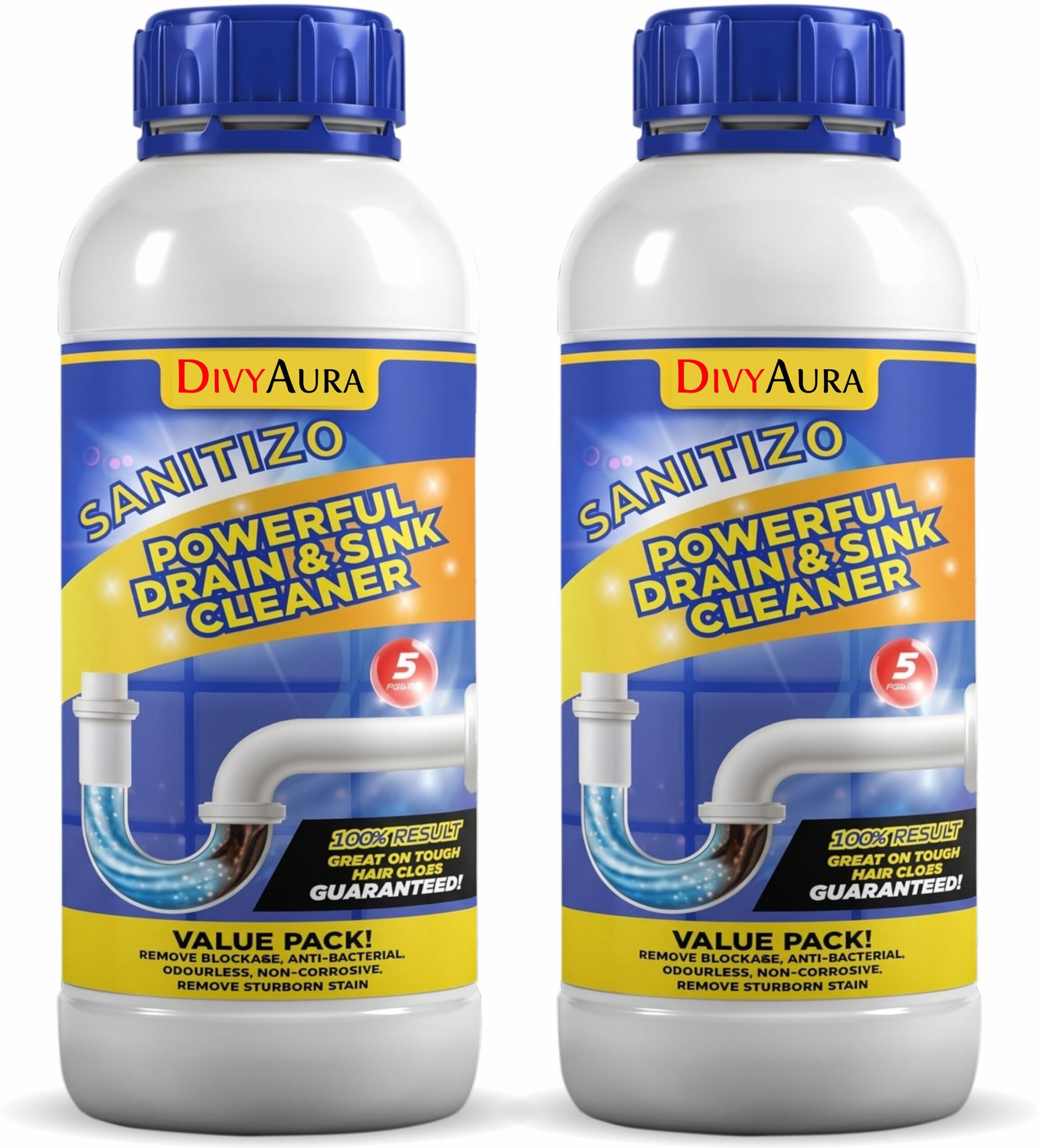 Image of Divy Aura Divy Aura Powerfull Drain Cleaner Powder 200 GM Anti-Blockage Pipe Cleaner Powder Drain Opener