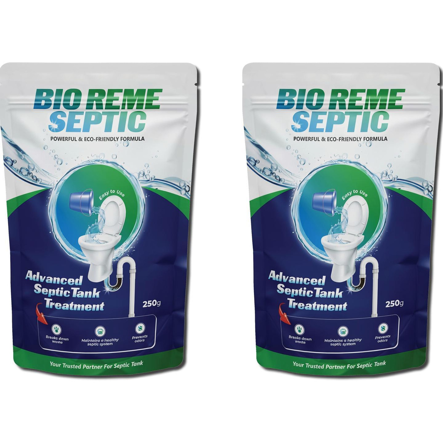 Image of Bio Reme Septic Tank Cleaner Reduces Sludge Removes Odour Prevents Overflow Eco-Friendly Powder Drain Opener