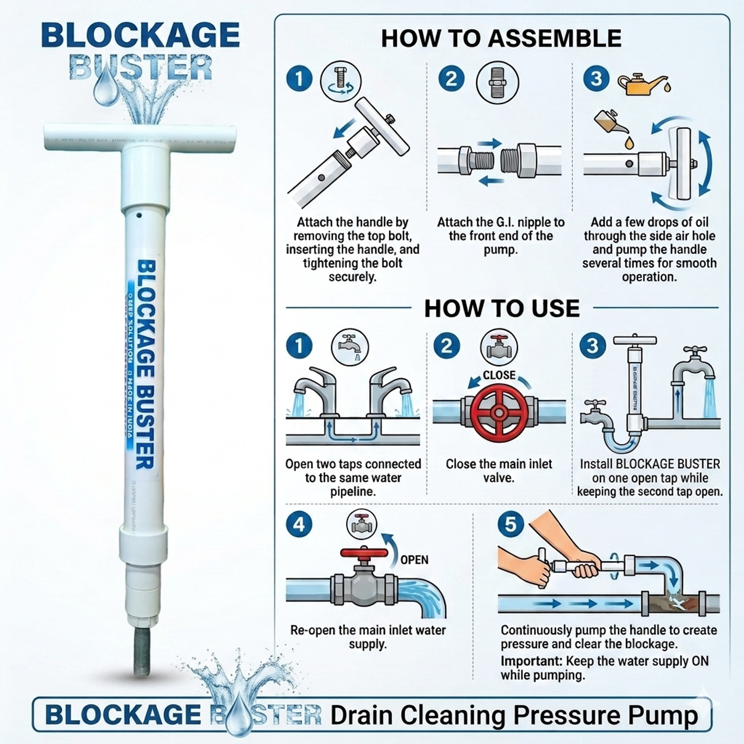 Image of BLOCKAGE BUSTER BBP-24040 Multi-purpose Plunger