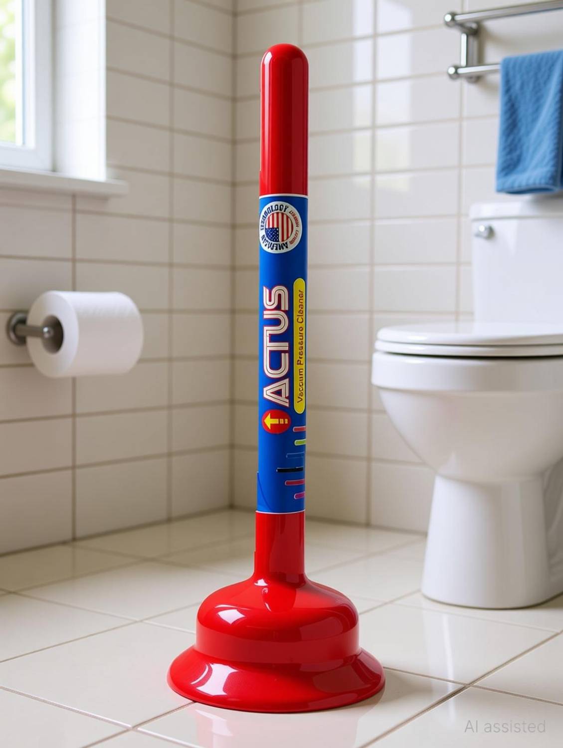 ACTUS PVC Plunger for Toilet, Bathtubs, Shower, Sink, Blocked Pipes and More-Large Multi-purpose Plunger