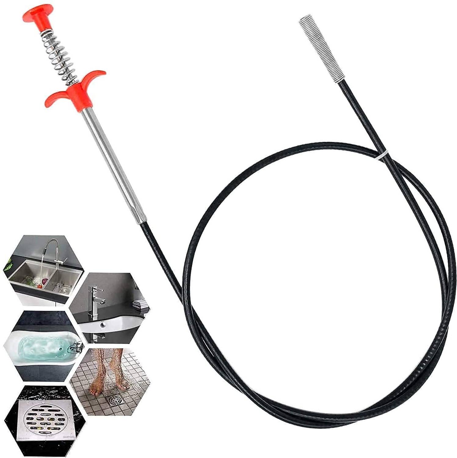 ActrovaX Retractable Cable Drain Pipe Cleaning Spring Stick Multi-purpose Plunger