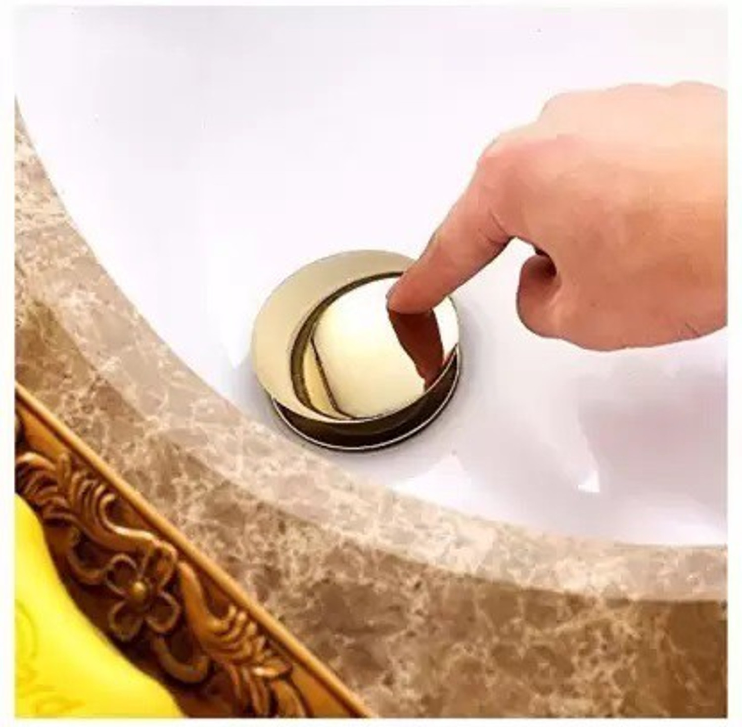 Image of Kyari Basin Brass Pop-Up Strainer