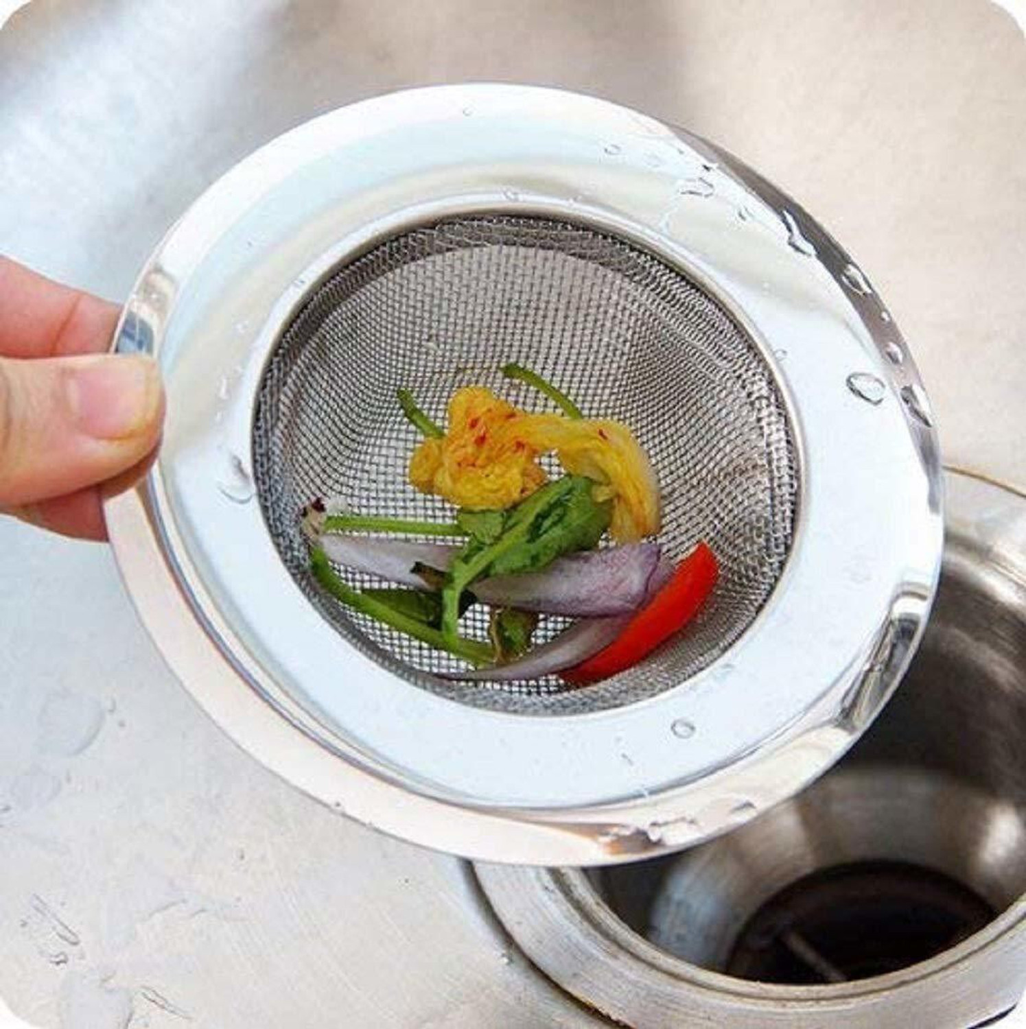 Image of Vadhavan Kitchen Sink Stainless Steel Push Down Strainer