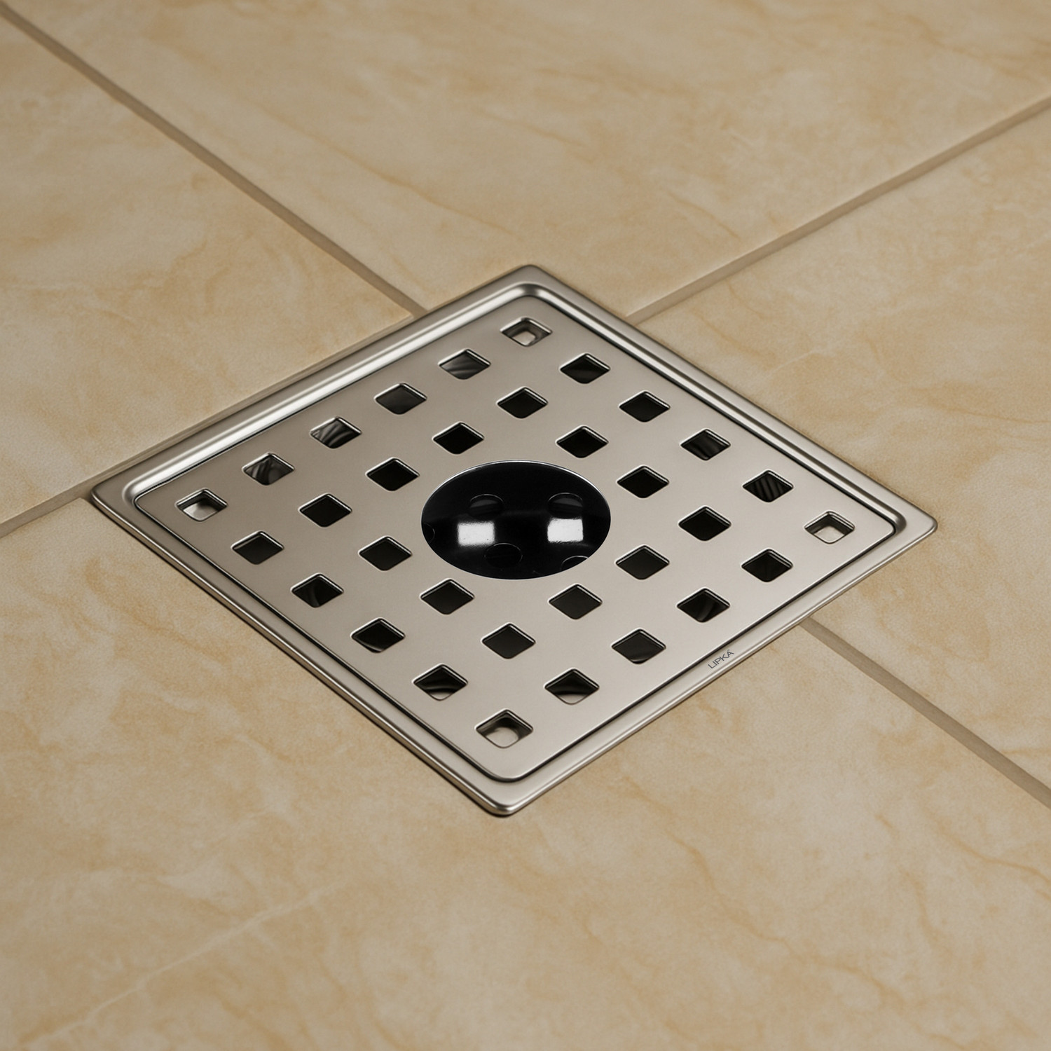 Image of Lipka Floor Stainless Steel Push Down Strainer