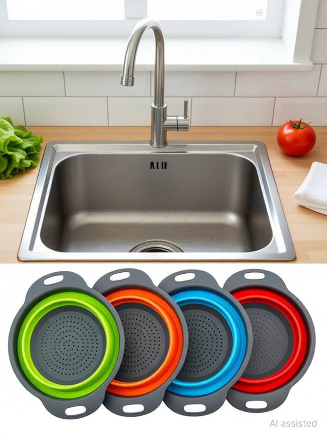 Calldrishe Kitchen Sink, Bathroom Sink Plastic Pop-Up Strainer