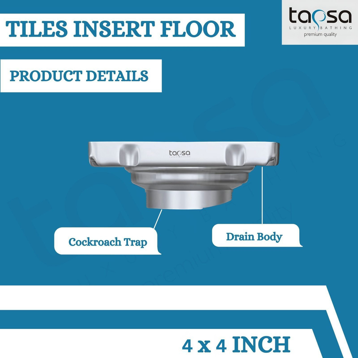 Image of Tapsa Floor Stainless Steel Push Down Strainer