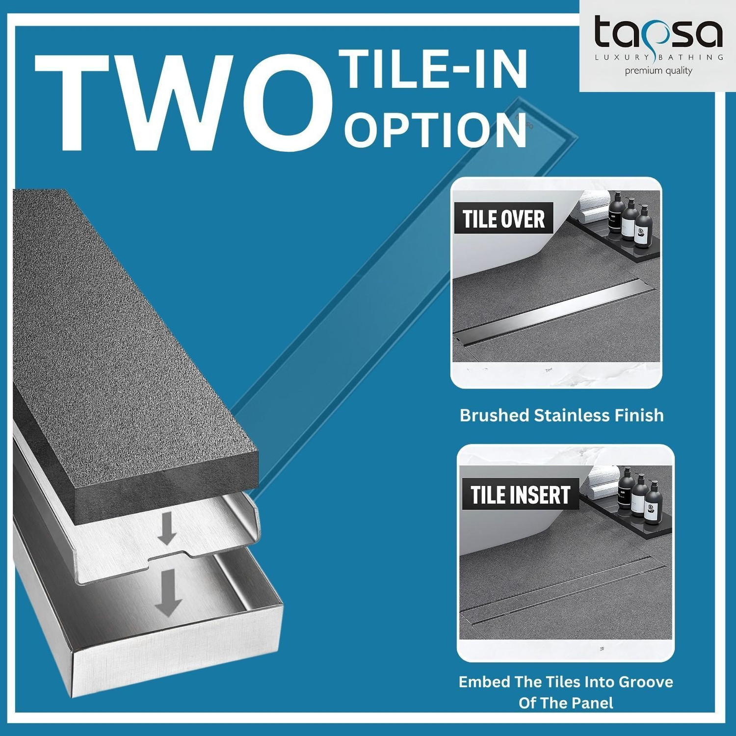 Image of Tapsa Floor Stainless Steel Push Down Strainer