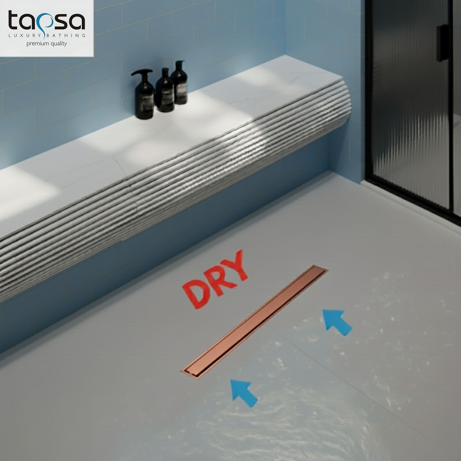 Image of Tapsa Floor Stainless Steel Push Down Strainer